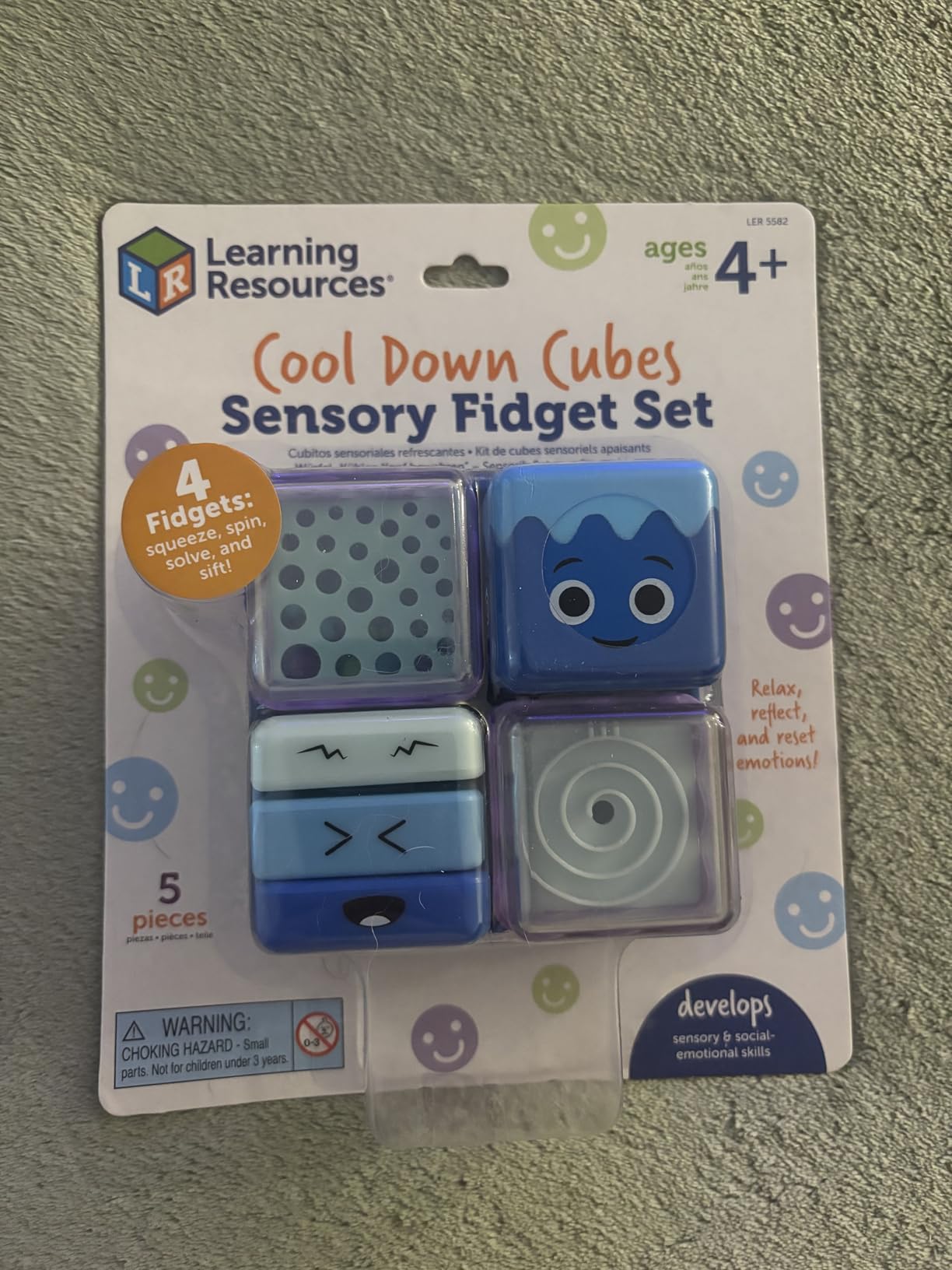 Learning Resources Cool Down Cubes Sensory Fidget Toys - Quiet Fidgets for Kids, Toddlers, and Adults - Calming Corner Items for Classroom or Home, Small Tactile Tools for Play, Focus, and Travel customer photo 2