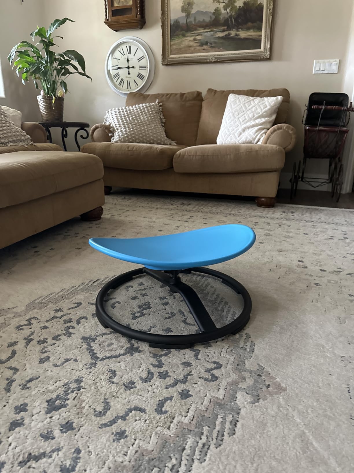 Zhenx Spinning Chair for Autistic Kids (Ages 3-18) - 220lbs Capacity Sensory Swivel Seat - Sensory Toy for Teens with ADHD/Autism - Sit & Spin Calming Gift to Improve Focus & Body Balance (Blue) customer photo 1