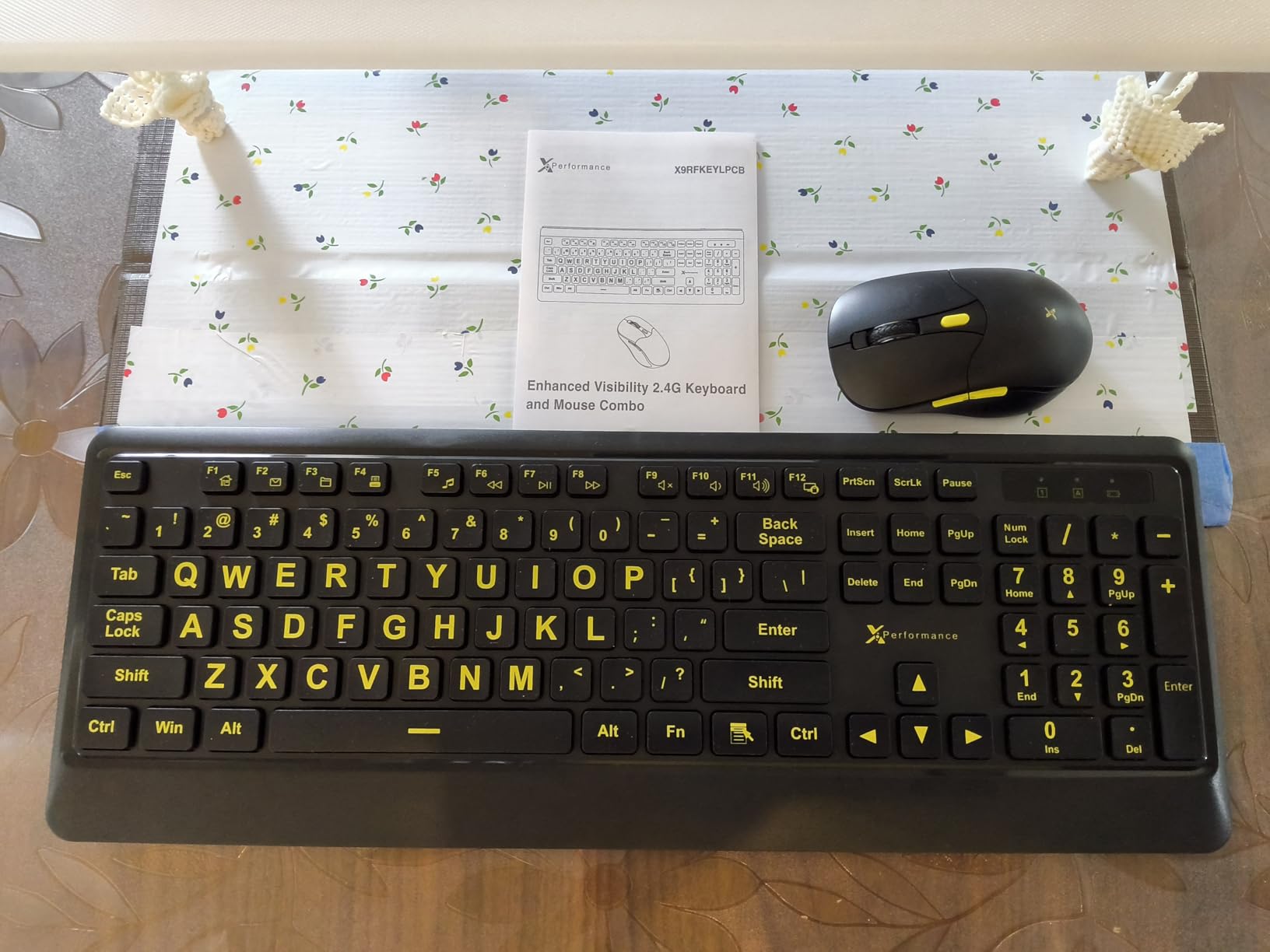 X9 Performance Large Print Wireless Keyboard and Mouse Combo - Easy to See Yellow Letters for Seniors and Low Vision Users - 2.4Ghz Wireless Mouse and Keyboard Combo for PC customer photo 1