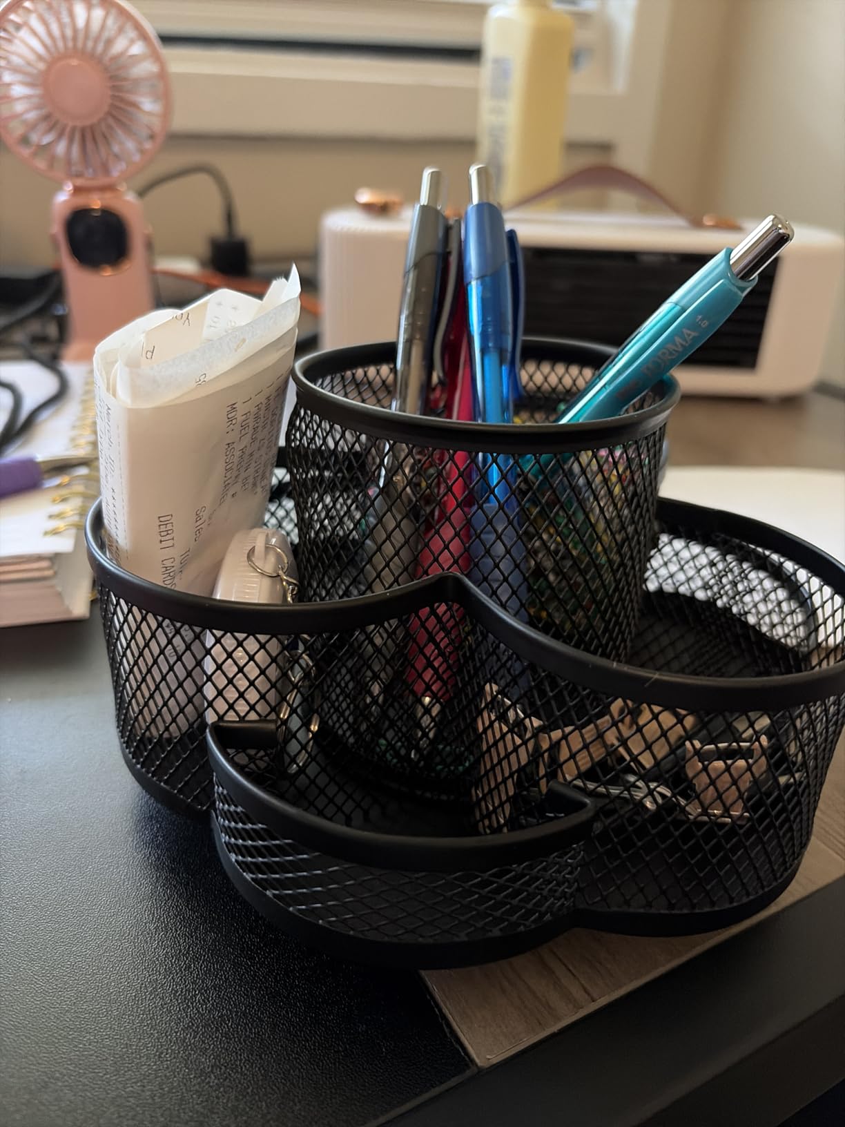 Topwey Pen Holder for Desk, 360 Rotating Pencil Holder, Cup Holder for Desk Office, Desk Organizers and Accessories in Black customer photo 2