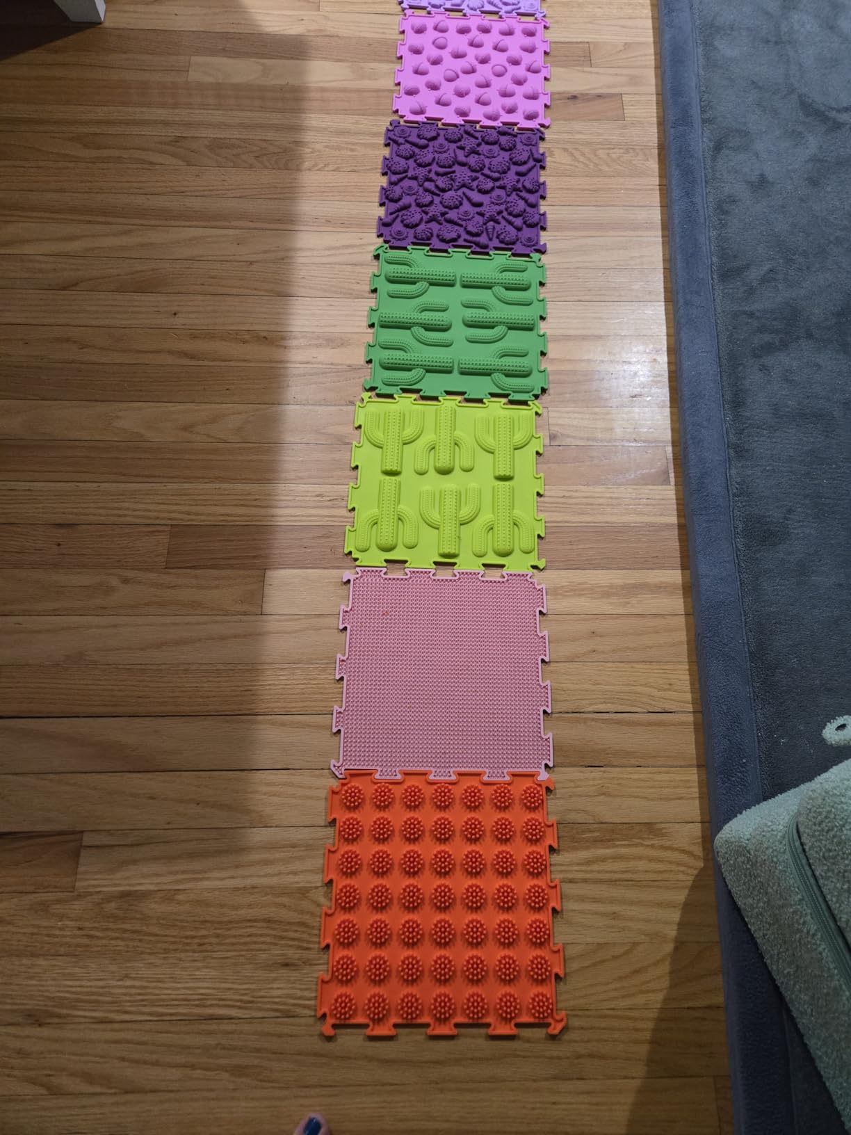 8 Pcs Sensory Mats, Sensory Tiles Puzzle Floor Mat for Kids Sensory Room Items, Different Patterns and Colors - Silicone Massage Orthopedic Mat for Children with Autism customer photo 2
