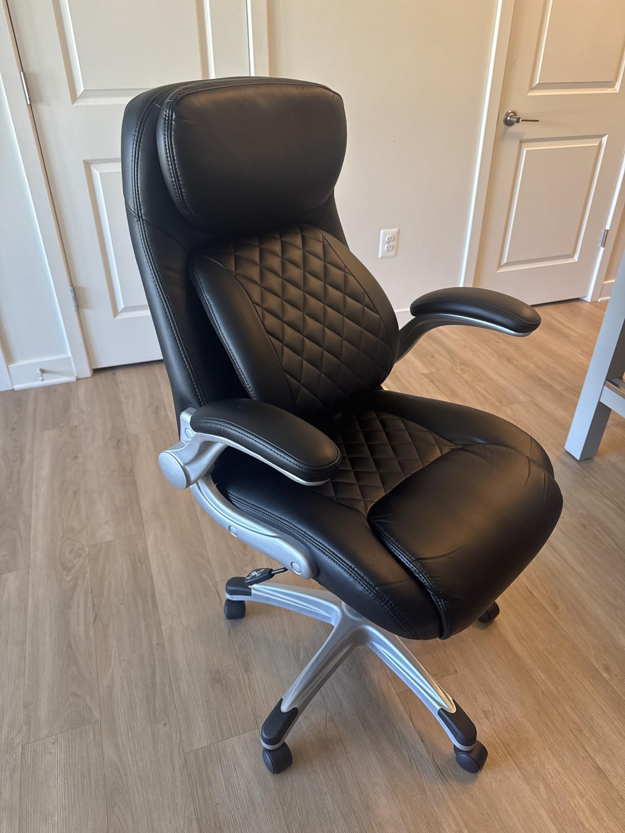 Nouhaus Ergonomic Office Chair Premium Microfiber Leather Adjustable Lumbar Support & Armrests, High Back Comfy Desk Gaming Chairs Executive Computer Swivel Chair Tilt Function (Posture, Taupe) customer photo 1