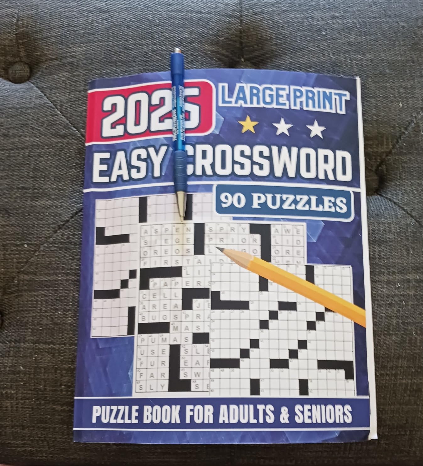 Large Print Easy Crossword Puzzle Book For Adults & Seniors: 90 Puzzles With Solutions For Relaxation and Brain Exercise customer photo 1