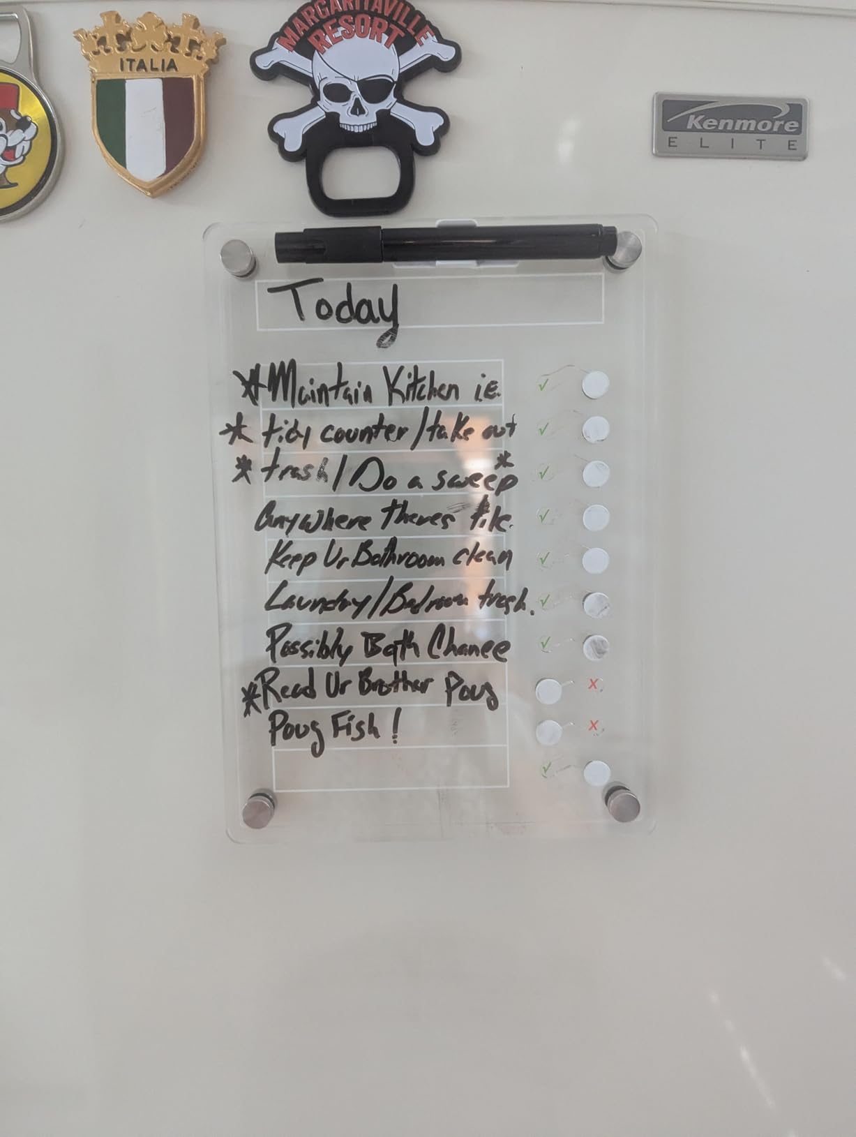 NiHome Acrylic Magnetic to Do List Planning Board with Sliders & Desktop Stand, Chore Chart for Kids & Adults, Checklist Routine Chart Task Board for Fridge & Desk, for Magnetic Metal Surfaces Only customer photo 2