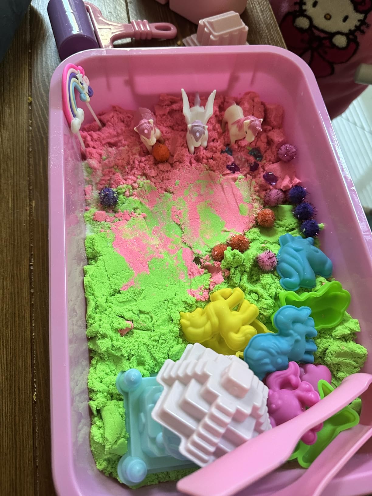 Carolart Mermaid Sensory Bin for Girls, Mermaid Toys with Sensory Foam Beads, Ocean Sensory Play Kit with Storage Bin, Sensory Toys for Toddlers, Preschool Learning Toy for Kids Ages 3-8 customer photo 1