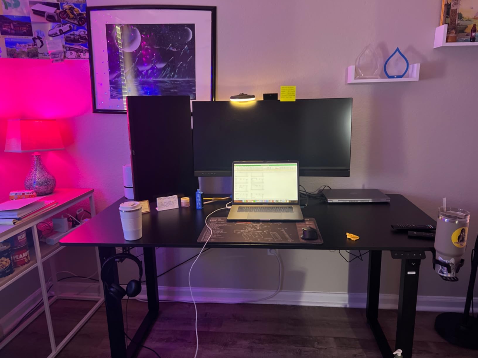 ONBRILL Standing Desk, 71x32 Inches Rectangle Stand Up Desk with 4 Legs, Dual Motor and Memory Controller, Adjustable Height from 28-46 Inches for Home and Computer Workstation, Black customer photo 1