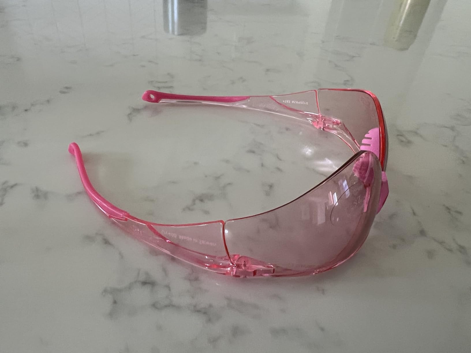 Pink FL-41 Tinted Safety Glasses Blue Light Sensitivity Men Women Indoor Outdoor Fluorescent Photophobia ANSI Z87.1 customer photo 2