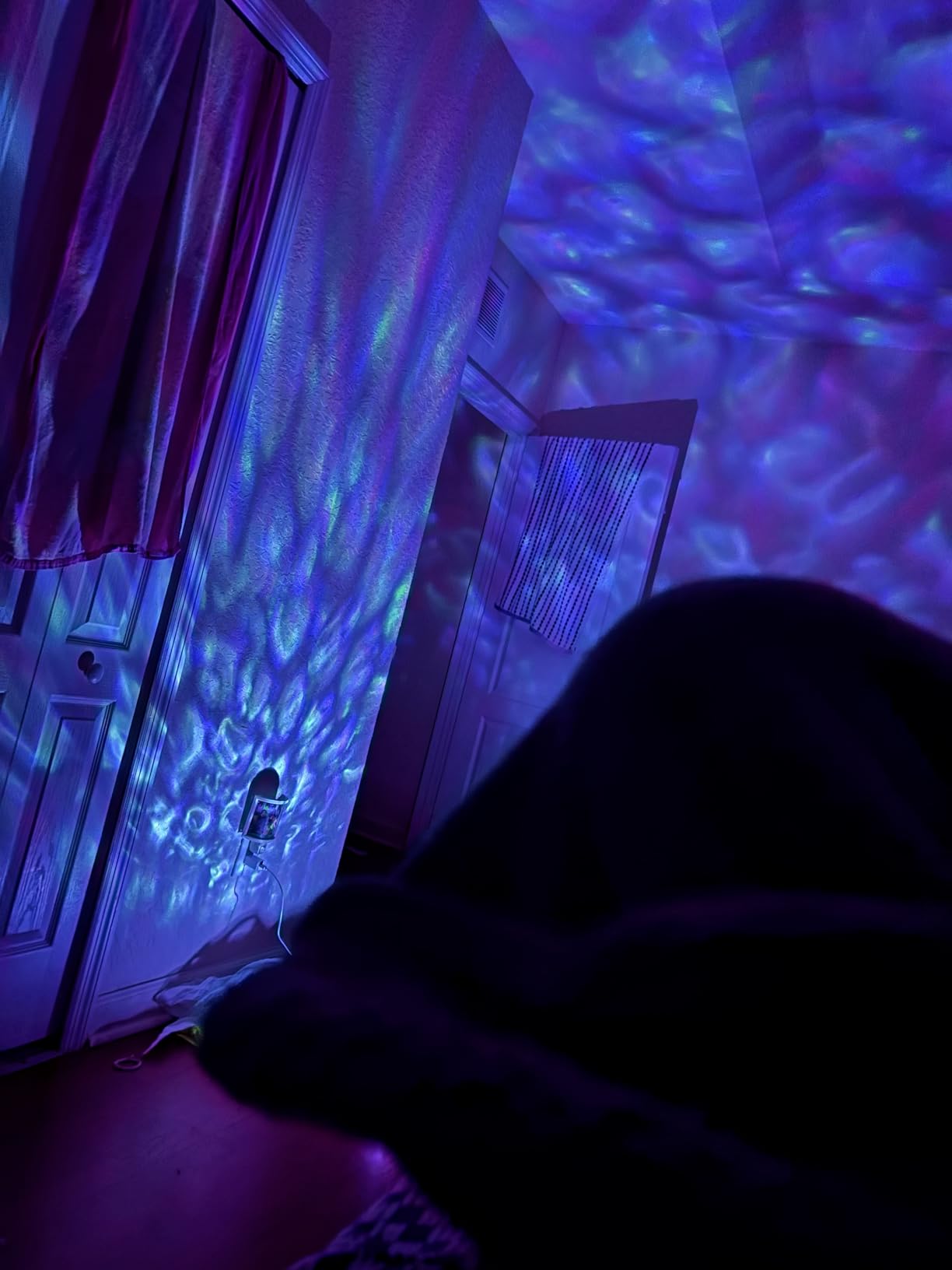 Calming Sensory Lights, Sensory Toys for Kids with Autism, Ocean Light Projector with 15 Color Patterns, Light Projects Water Ripple Effects onto Walls and Ceilings, Autism Toy,for Children and Adults customer photo 1