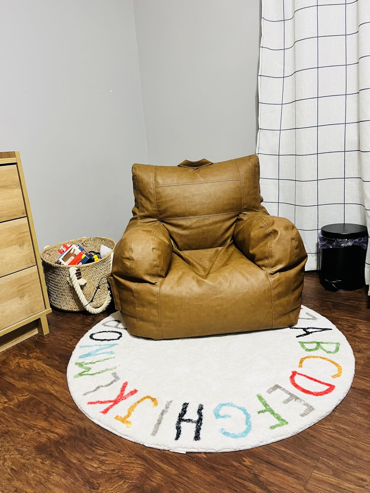 Big Joe Hug Bean Bag Chair, Tan, Vegan Suede, Kids and Teens, 3 feet customer photo 2