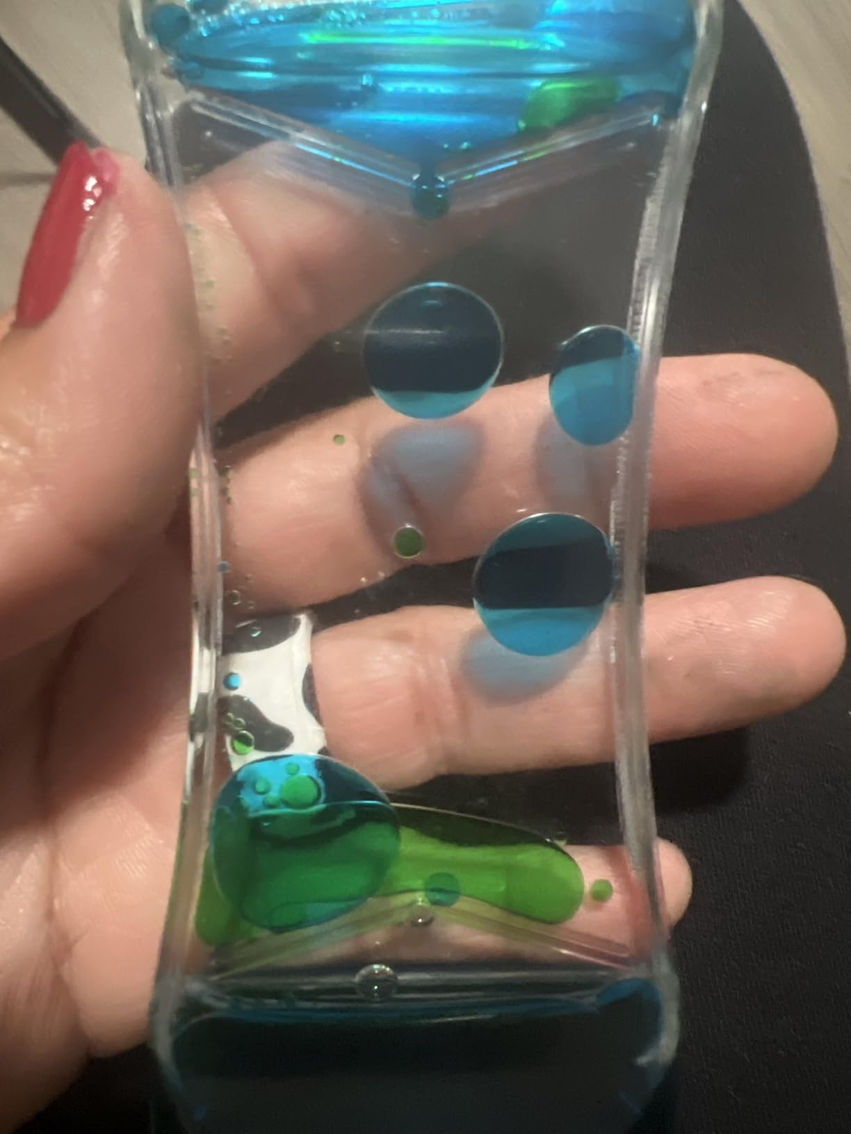 BUNMO Liquid Motion Bubbler Glow-in-The-Dark Sensory Toy for Kids & Adults - Gentle Fidget Toy for Mindfulness - Stimulating Visual Sensory Experience - Colorful Bubble Fidget Timer for Desk & Travel customer photo 1
