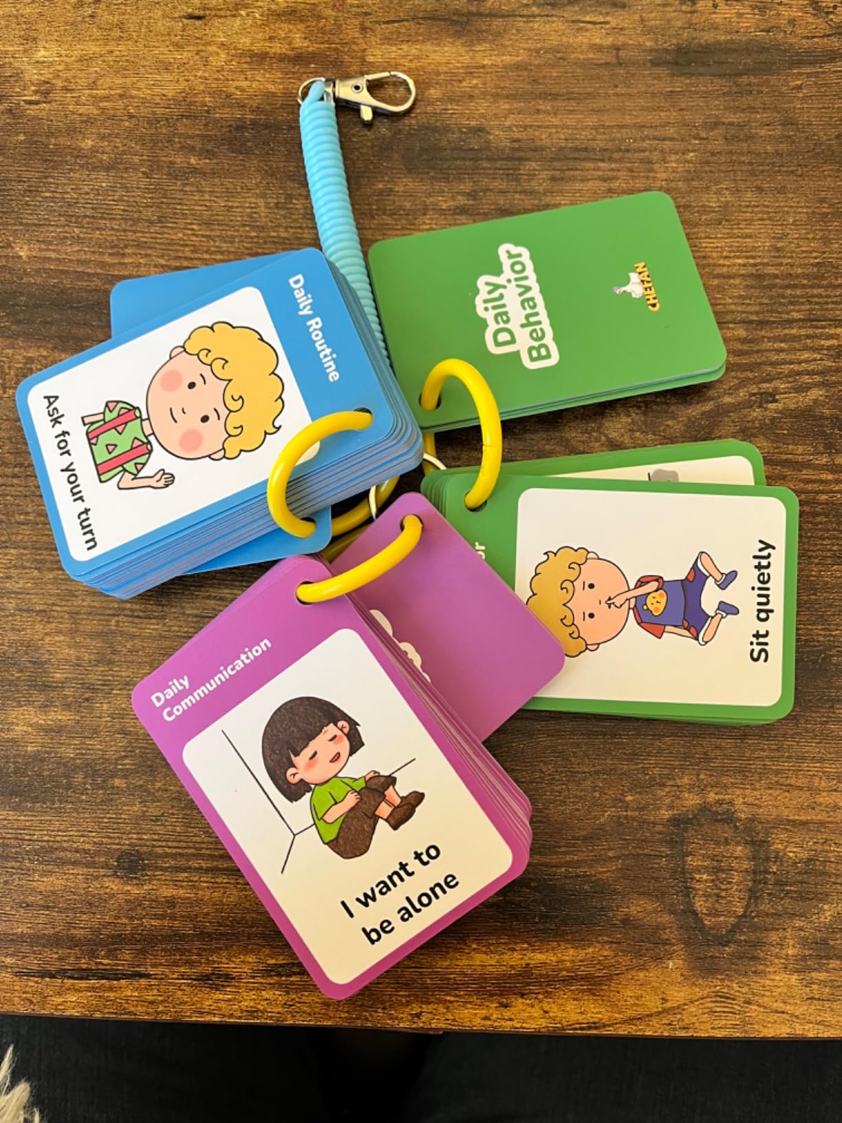CHEFAN 110 PCS Autism Communication Cards for Speech Delay, Special Needs Visual Aid Language Learning Cue Cards Special Ed Feelings Emotions Flash Cards for Autism Communication customer photo 2