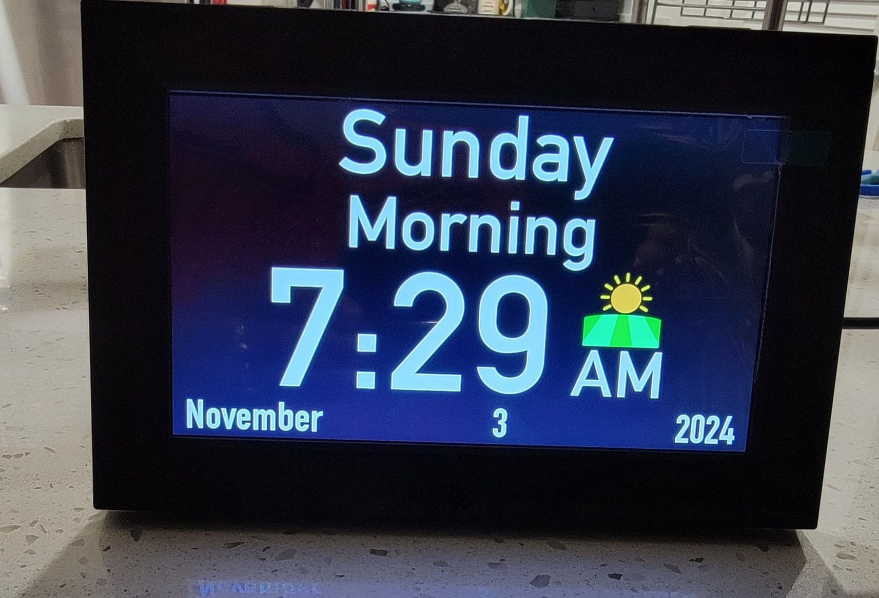 GOLOZA 7'' Digital Dementia Clock, Talking Clock with 10 Volumes, 6 Display with 10 Color Modes, Auto Dimmable, Alarms & Birthday & Holiday Reminders, 3 Pill Reminders Clocks for Seniors customer photo 2