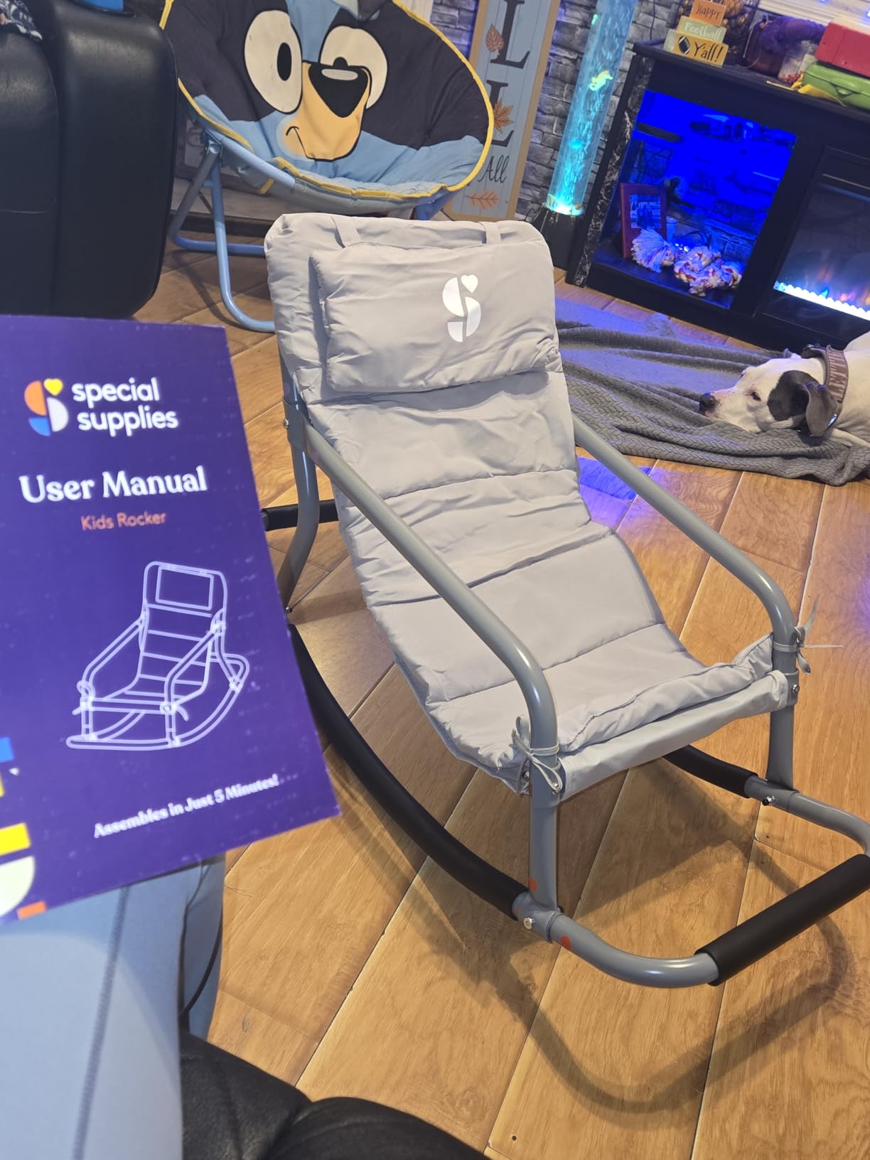 Special Supplies Sensory Rocking Chair for Kids - Comfortable Kids Rocker - Versatile Floor Chair with Soft Fabric and Stability for Playroom, Bedroom, or Nursery (Ages 3+) (Grey) customer photo 1
