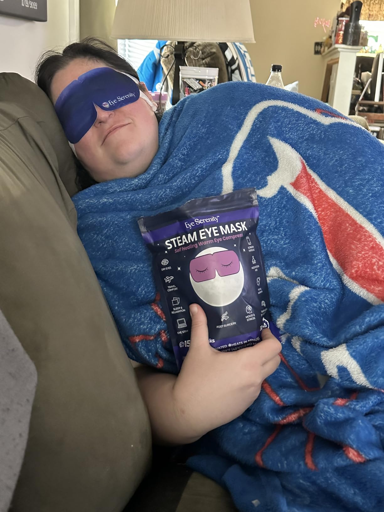 Lure Essentials Eye Serenity Steam Eye Mask, Heated Eye Mask, Self Heating Warm Compress for Dry Eyes, Fast Relief for Stye, Puffy Sensitive Eyes, Moist Heat, Gift for Women and Men - Unscented customer photo 2