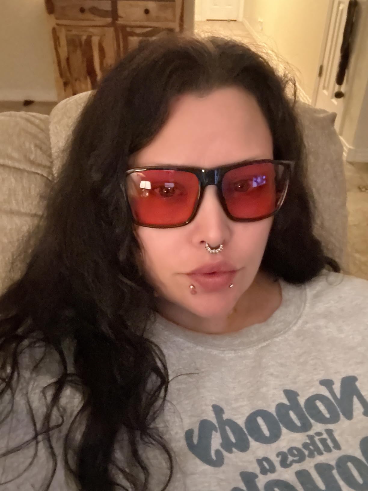 R787M FL-41 Tinted Glasses for Light Sensitivity Migraine Glasses FL41 Photophobia Fluorescent Light Indoor Outdoor customer photo 1
