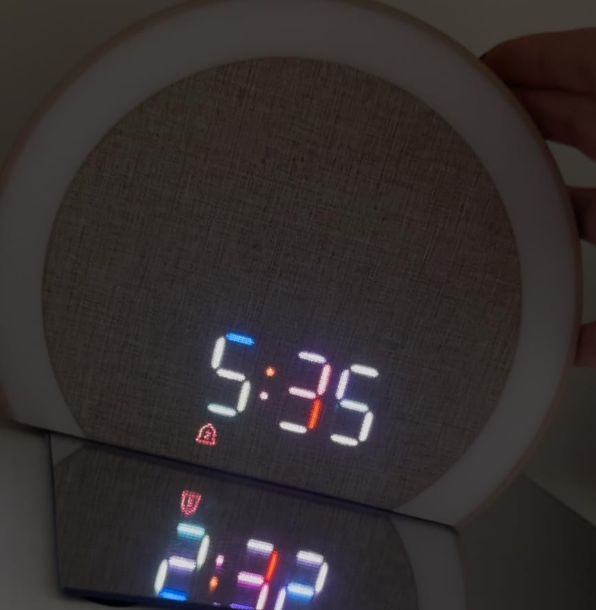 ANJANK Extra Loud Alarm Clock with Wireless Bed Shaker, Vibrating Dual Alarm with Light Wake Up for Heavy Sleepers & Hearing Impaired, 9-Color Night Light, 8 Sounds, 0-100% Dimmer, USB Charger customer photo 2