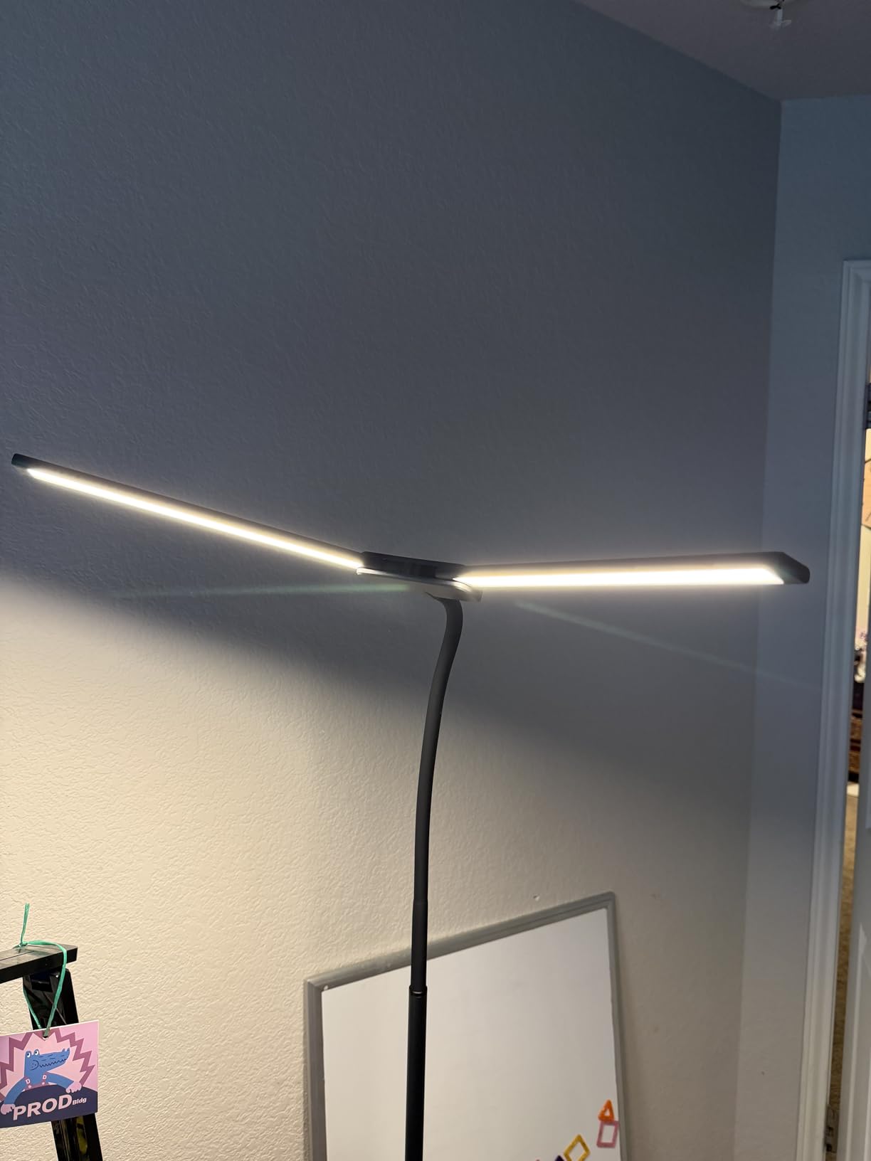 Syrinx LED Floor Lamp, 18W 2000LM Bright Reading Floor Lamp for Office, Gesture & Remote Control, Dual Head Goose-Neck Standing Lamp, Dimmable Brightness & Color Temp, Eye Caring Light for Living Room customer photo 2