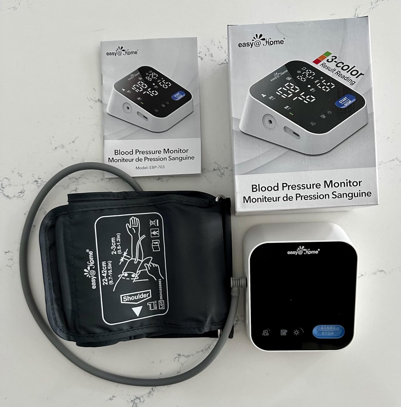 Easy@Home Blood Pressure Monitor for Home Use, Digital Talking BP Machine with Adjustable Voice, Large 3-Color LED Display, One-Touch Operation, Free MyHeartPal App, No Bluetooth, EBP-703 customer photo 2