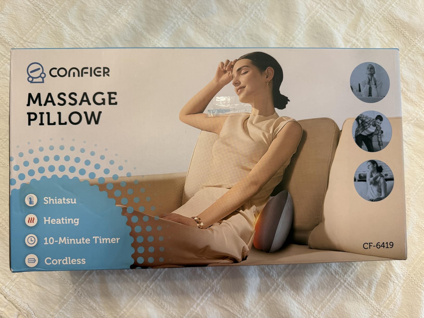COMFIER [2026 Fathers Day Gift for Men, Shiatsu Neck and Back Massager with Heat, Massager Pillow with 3D Kneading Deep Tissue, Cordless & Portable, Soothes Muscle Tension at Home, Office, Travel customer photo 1