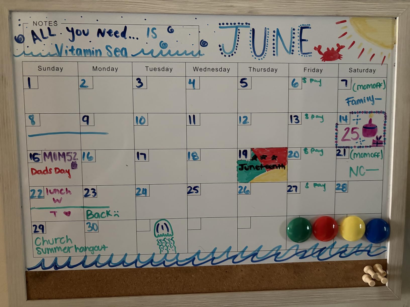 Dry Erase Calendar Whiteboard for Wall - 17x13 Inch Magnetic Whiteboard, Reusable Monthly Planner Board for Home Office, Classroom, Teachers & Students (White) customer photo 2