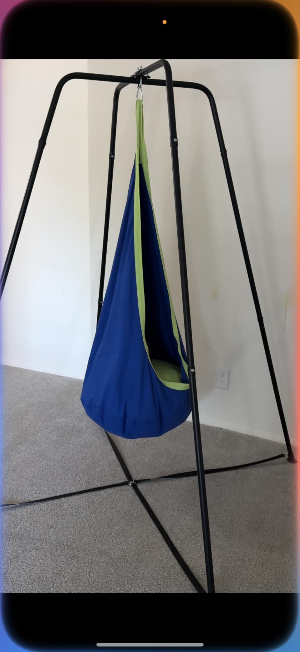 Swing Stand Frame with Sensory Pod Swings and Chair, Sensory Swing Set, X-Shaped Swing Frame, Heavy-Duty Metal Hammock Chair Stand for Adults Indoor and Outdoor 330LBS(Blue) customer photo 1