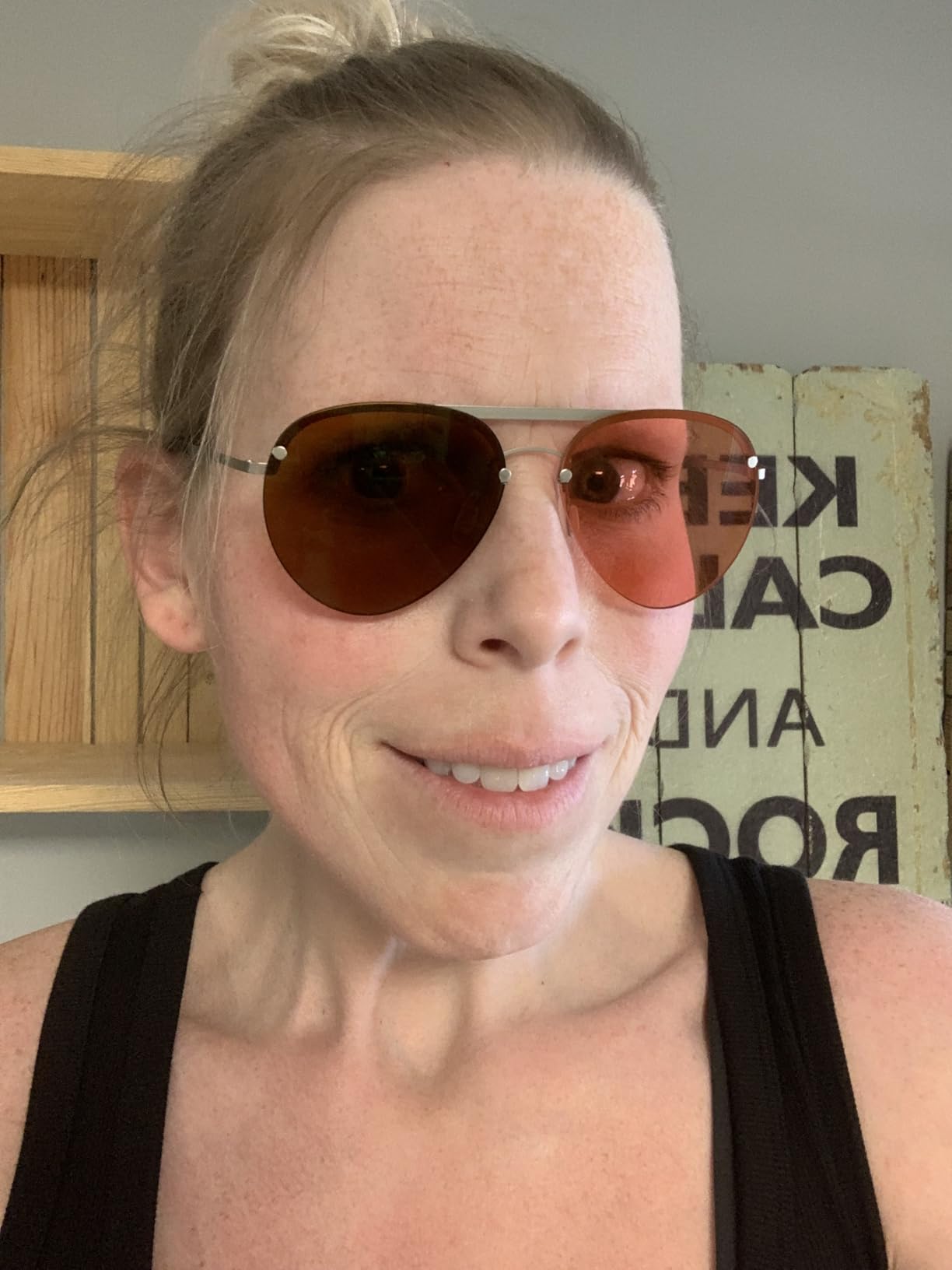 BRADDELL FL-41 Rose Aviator Ultra Thin Migraine Light Sensitivity Glasses for Fluorescent LED Glare, Photophobia and Computer Screens with Interchangeable FL-60 Lenses (SMALL) customer photo 1