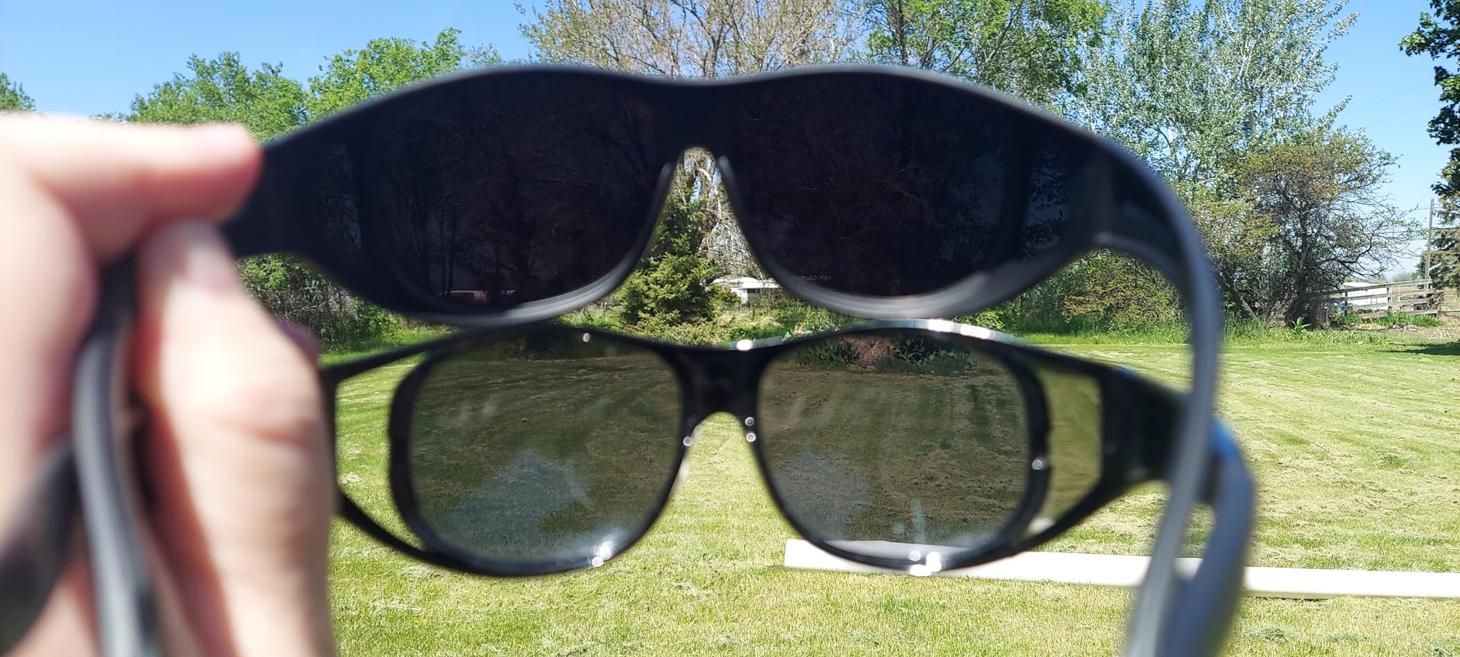 Bloomoak Super Dark Polarized Fit Over Wraparound XL Big Sunglasses CAT 4 Dark Photophobia|Cataract Sunglasses | Extra Large 150mm customer photo 1