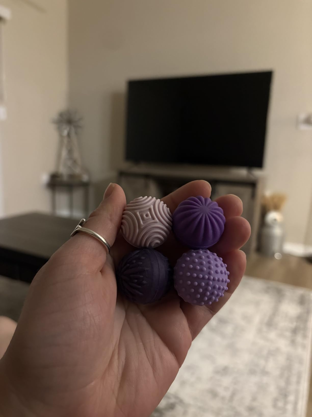 luckdoor Silicone Magnetic Balls Fidget Toys for Adults & Teens,4PCS Stress Relief Sensory Toys for Autism ADHD Anxiety,Fun Textures Gadgets,Office Desk Toy,Stocking Stuffers for Women Men Teen Gift customer photo 2