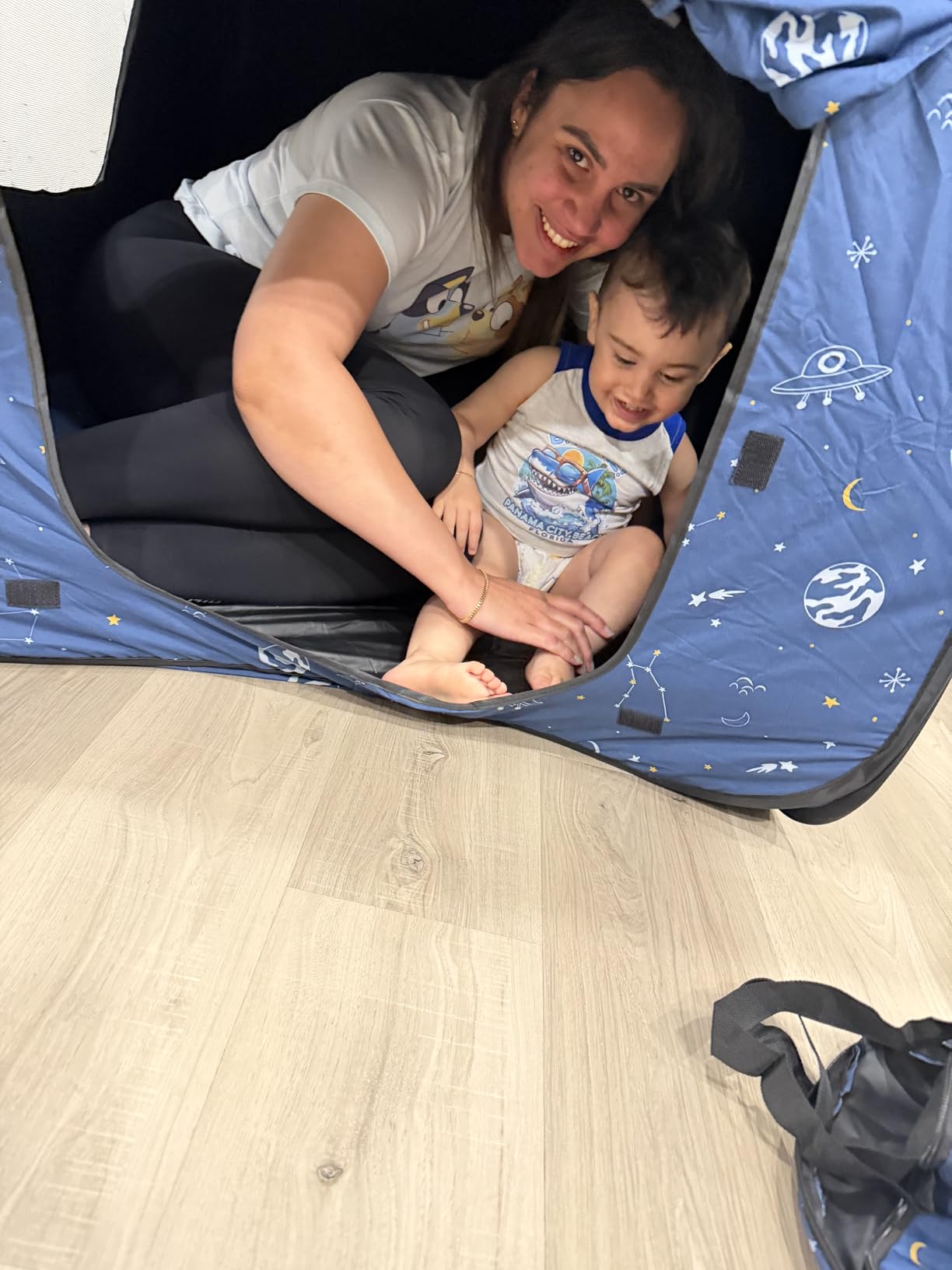 L'ARCHE Sensory Tent for Kids with LED Lights & Remote Blackout Pop-Up Calm Down for Autism, ADHD & SPD Indoor Sensory Room & Play Tent Foldable & Portable (Space Theme, Regular 35.4 in) customer photo 1