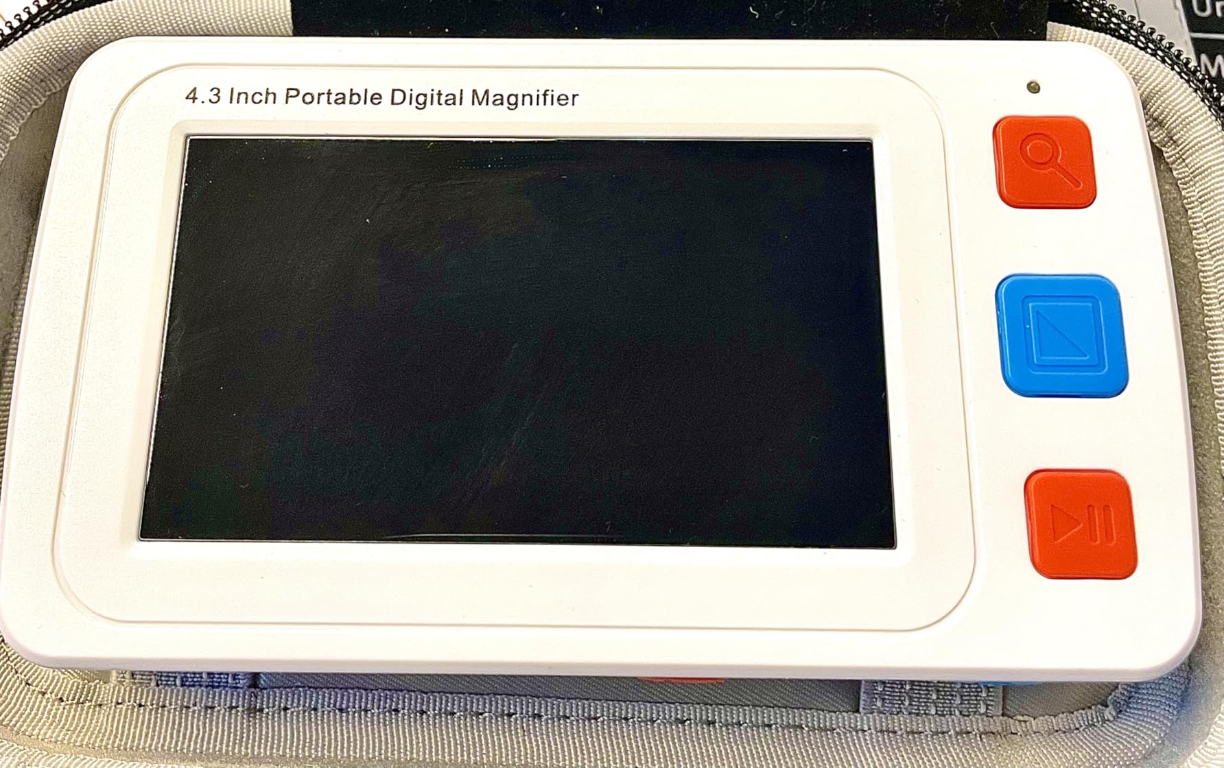 Eyoyo Portable Digital Magnifier 4.3-Inch: 4X-32X Electronic Reading Aid with Foldable Handle, 17 Color Modes, AV Output to TV, 32GB customer photo 2