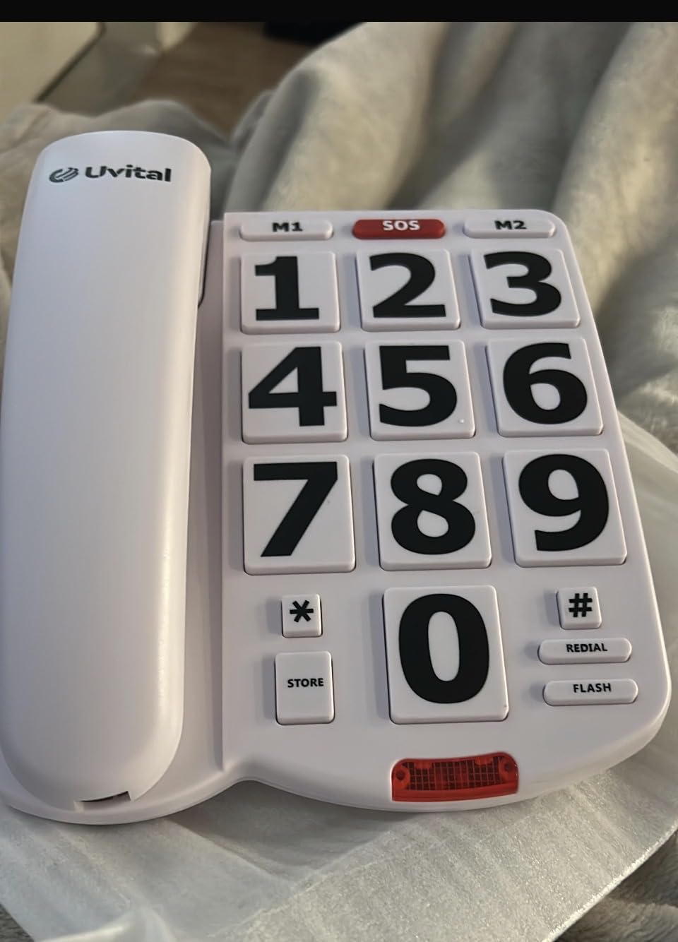 Uvital Big Button Phone for Seniors, Corded Landline Phone with 9 One-Touch Dialing Big Buttons, Hands-Free Calling, Loud Ringer, Easy to Use for Visually Impaired Telephone for Seniors customer photo 1