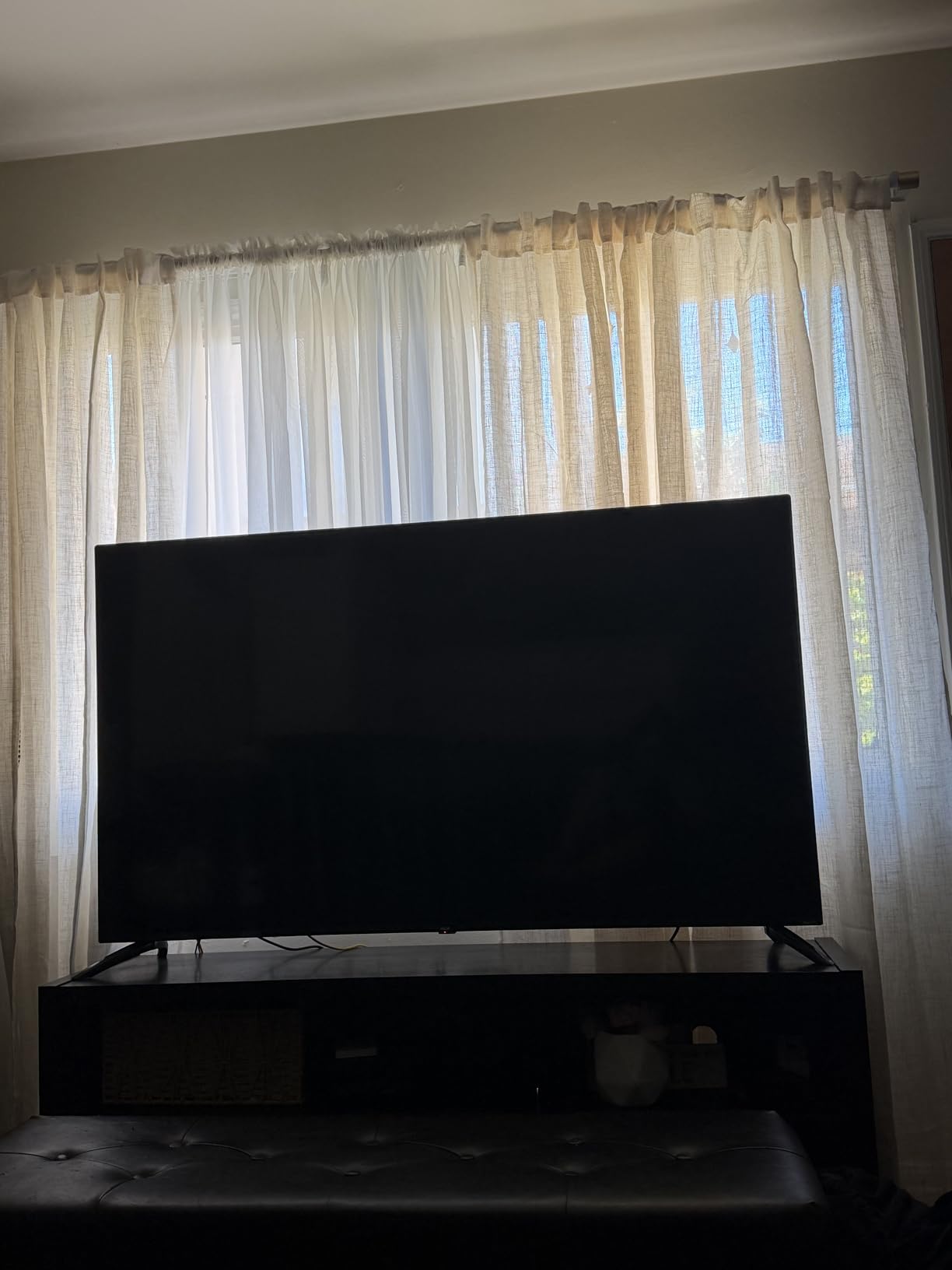 CUCRAF Natural Off White Linen Non See Through Semi Sheer Privacy Curtains 84 Inches, Light Filtering Curtain for Bedroom Living Room, 2 Panels Set Rod Pocket & Back Tab Window Drapes (52 x 84 Inch) customer photo 1