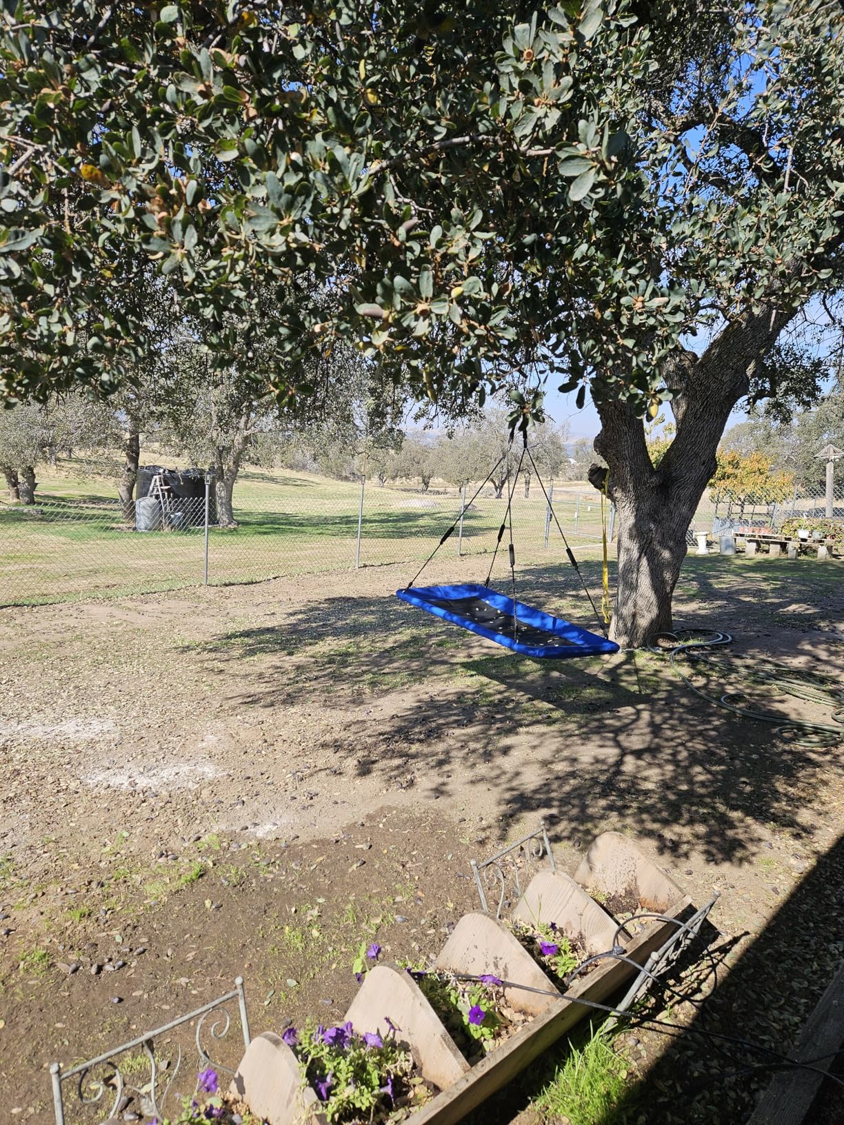 60-Inch Heavy-Duty Rectangle Platform Swing for Backyards - 700lb Capacity Waterproof Outdoor, Kids & Adults Tree Swing, 900D Oxford Polyester, Alloy Steel Frame (Blue) customer photo 1