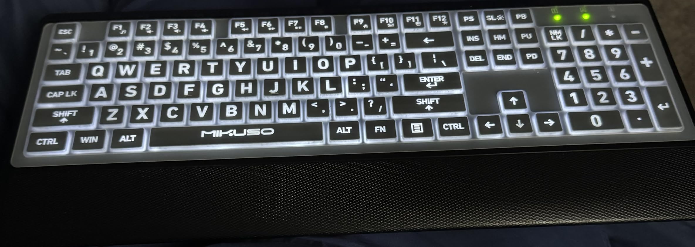 Large Print Backlit Keyboard for Seniors, Visually Impaired - High Contrast Black Keys, White LED with Cover, Wired USB 104 Full Size - Easy to Read Big Letters for Macular Degeneration Low Vision (No Glare) customer photo 1