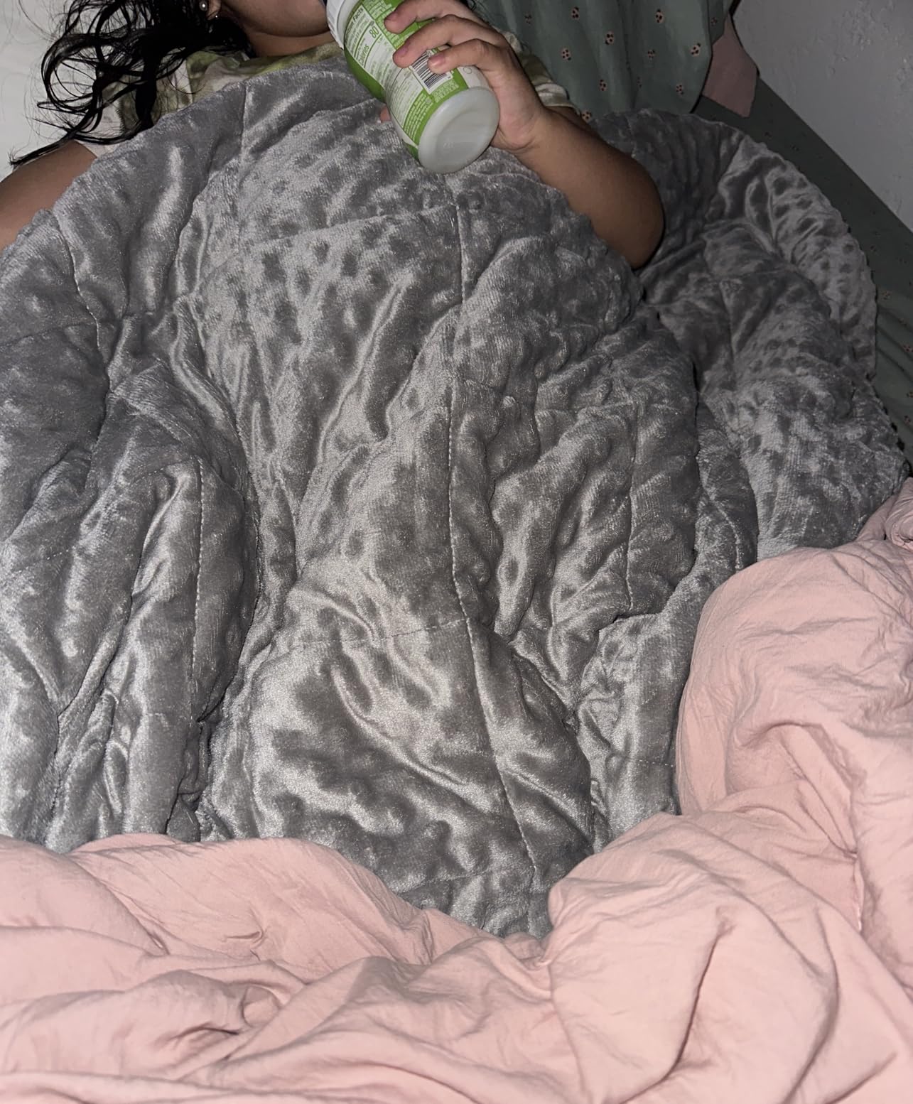 Kivik Cooling Weighted Blanket for Adults, 15 lbs Breathable Minky Dot Heavy Throw Blankets, Ultra Soft Weighted Comforter, Machine Washable, 60