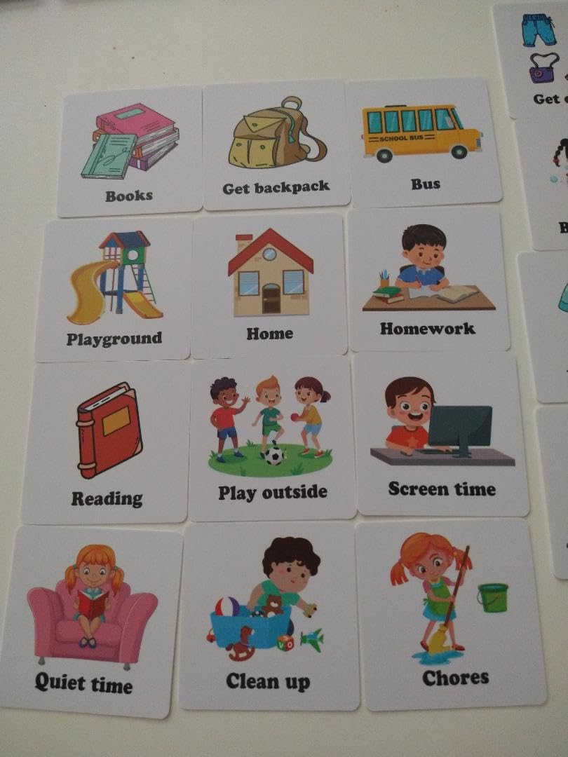 Ireer 1 Set First Then Visual Schedule for Kids 66 Communication Cards Autism Learning Materials for Special Education Classroom or at Home Kids Activity customer photo 1