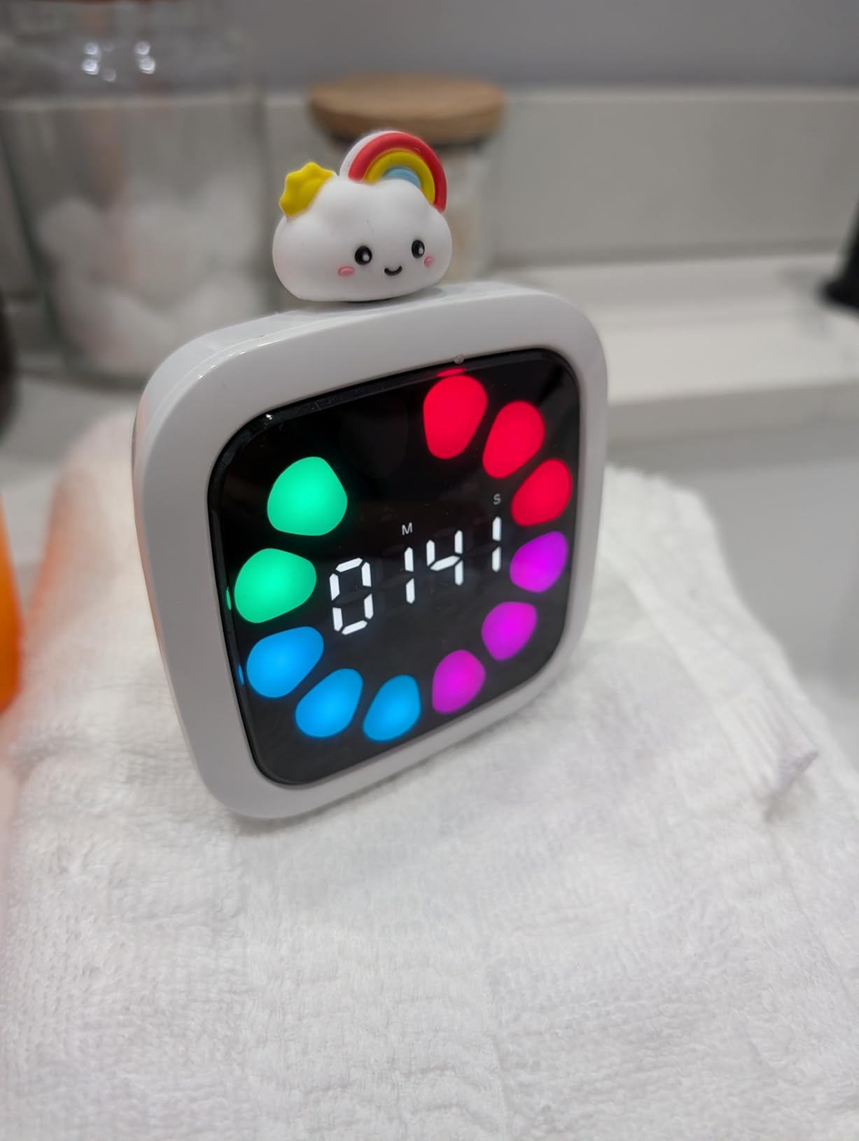 Yunbaoit Digital Visual Timer for Kids, Rechargeable 99-Minute Silent Countdown Timer with 19 Ringtones, 9 Optional DIY Color Star Display, Time Management Tool with Pause Function (Rainbow) customer photo 2