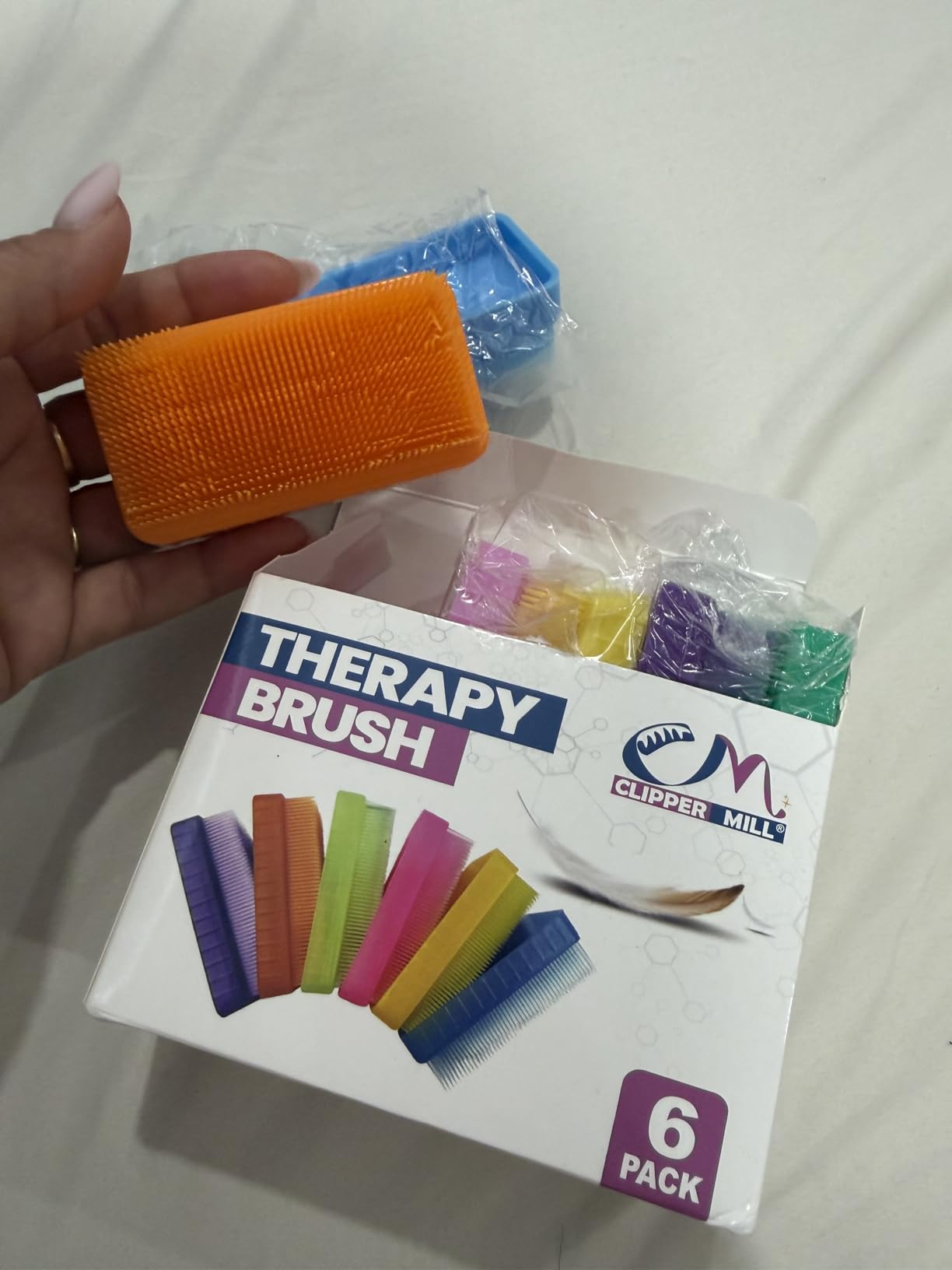 Wilbarger Method Therapy Sensory Brush Occupational & Therapressure Brush for Calming, Stimulating, and Sensory Brushing - Use as Part of The Wilbarger Brushing Protocol, Colored, 6 Count (Pack of 1) customer photo 1