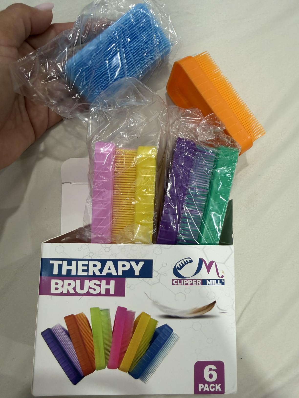 Wilbarger Method Therapy Sensory Brush Occupational & Therapressure Brush for Calming, Stimulating, and Sensory Brushing - Use as Part of The Wilbarger Brushing Protocol, Colored, 6 Count (Pack of 1) customer photo 2