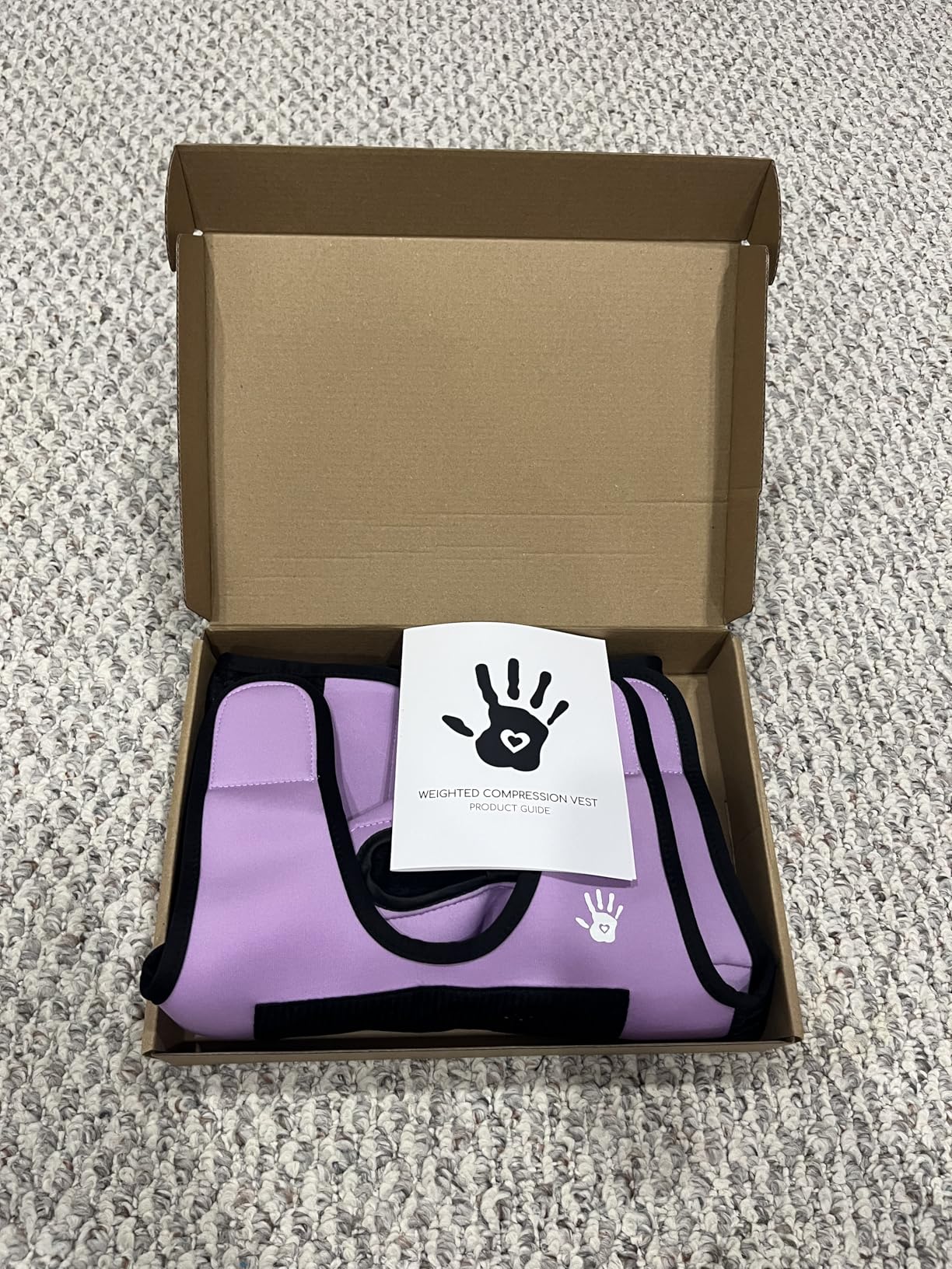 Weighted Sensory Compression Vest for Kids - Adjustable Calming Vest with Removable Weights - Purple customer photo 1