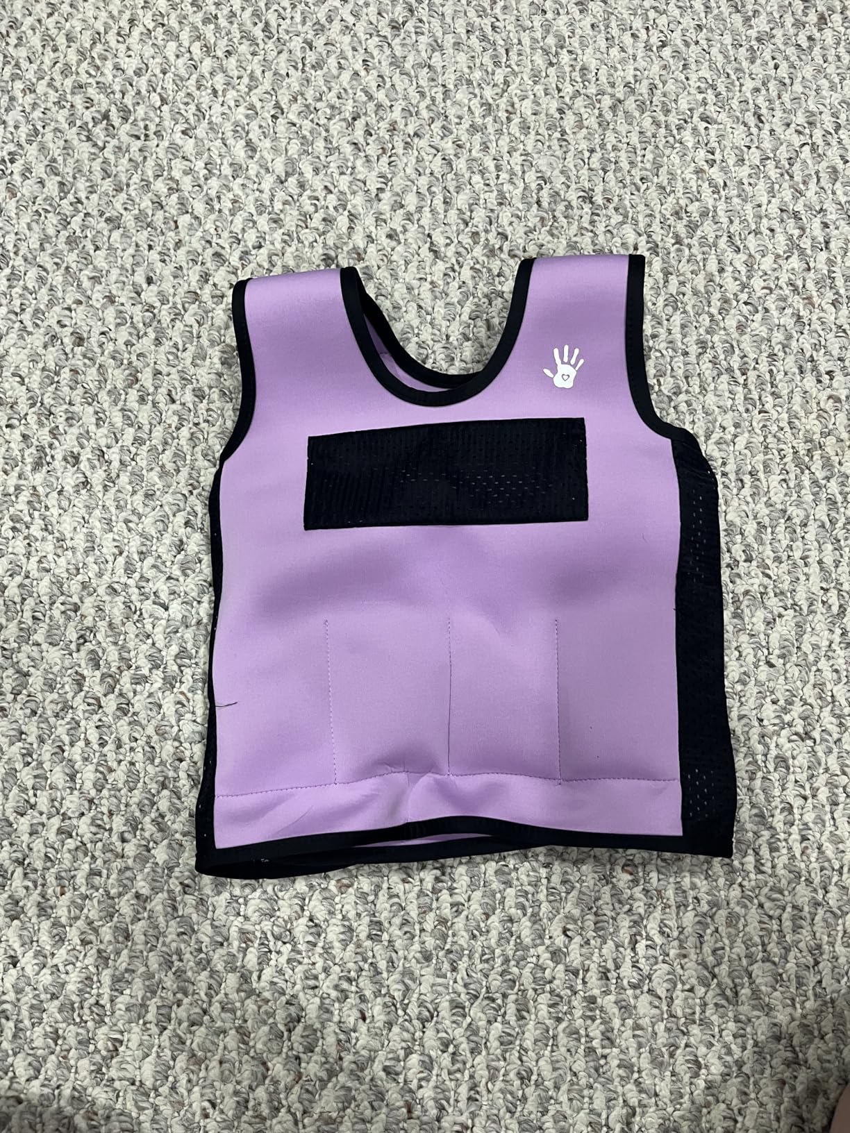 Weighted Sensory Compression Vest for Kids - Adjustable Calming Vest with Removable Weights - Purple customer photo 2