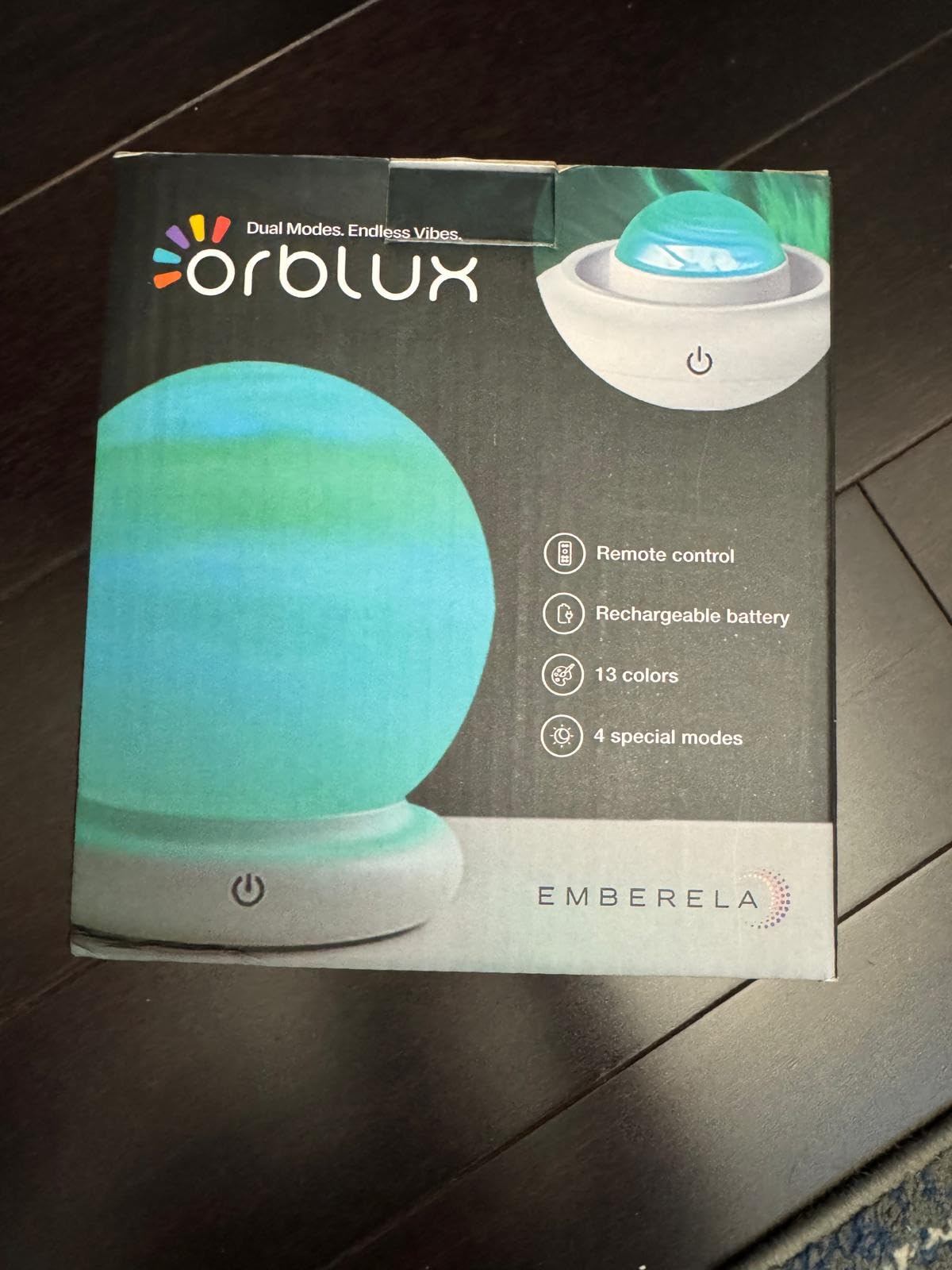Orblux Calming Autism Sensory Light, Rechargeable Aurora Light Projector | 2-in-1 Globe Cover for Contained Sensory Effect or Open for Northern Lights Effect | Kids Night Projector, 15 Colors & Remote customer photo 2