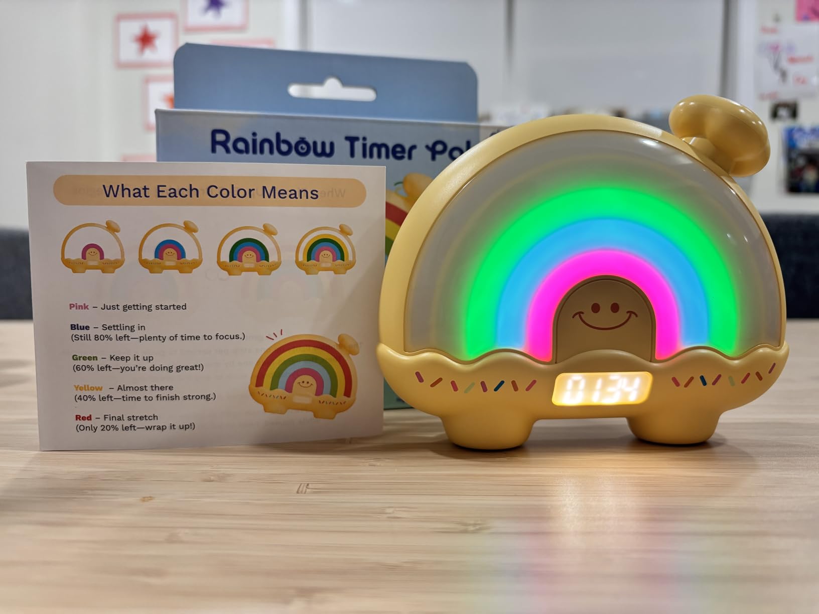 Timer Pal Rainbow Timer for Kids, Visual Timer for Kids with Night Light, Color-Changing Magnetic Visual Timer for Classroom/Calming Corner/Home (Blue) customer photo 2
