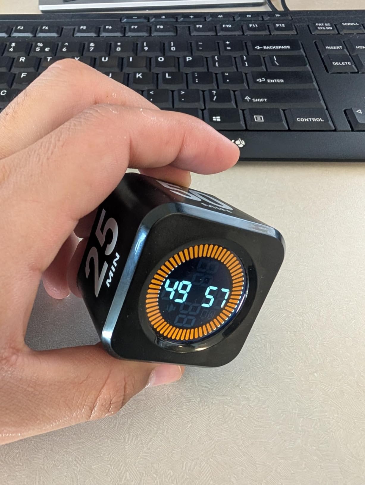 KADAMS Pomodoro Cube Timer Productivity Visual Timer - 5/10/25/50 Min Rotating Countdown (Green) customer photo 2