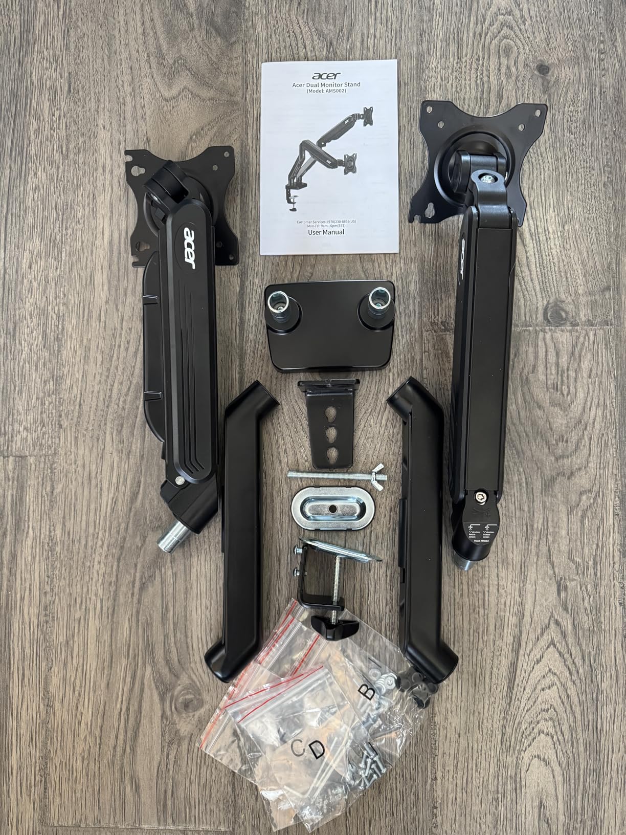 Acer Dual Monitor Arm, Computer Desk Arm with VESA Mounts for 17-32 inch Screens, Fully Adjustable Gas Spring Monitor Stand, C-Clamp and Grommet Mounting Base, Fits 4.4 to 19.8lbs Computer Monitors customer photo 2