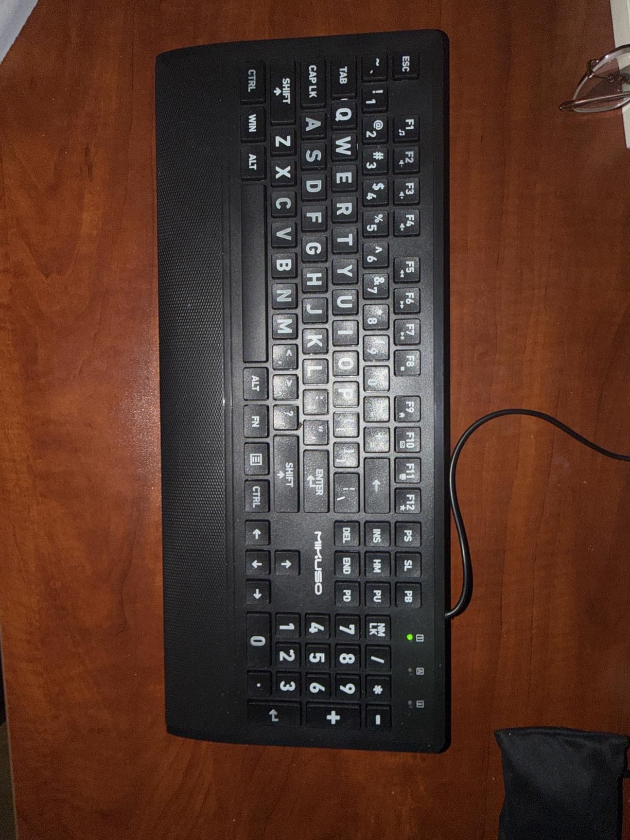 Large Print Computer Keyboard, High Contrast Big Letter Keyboard for Seniors Visually Impaired Low Vision, Laser Etched Non-Fade Keys, Wired USB Full Size with Wrist Rest for Windows (No Backlit) customer photo 1