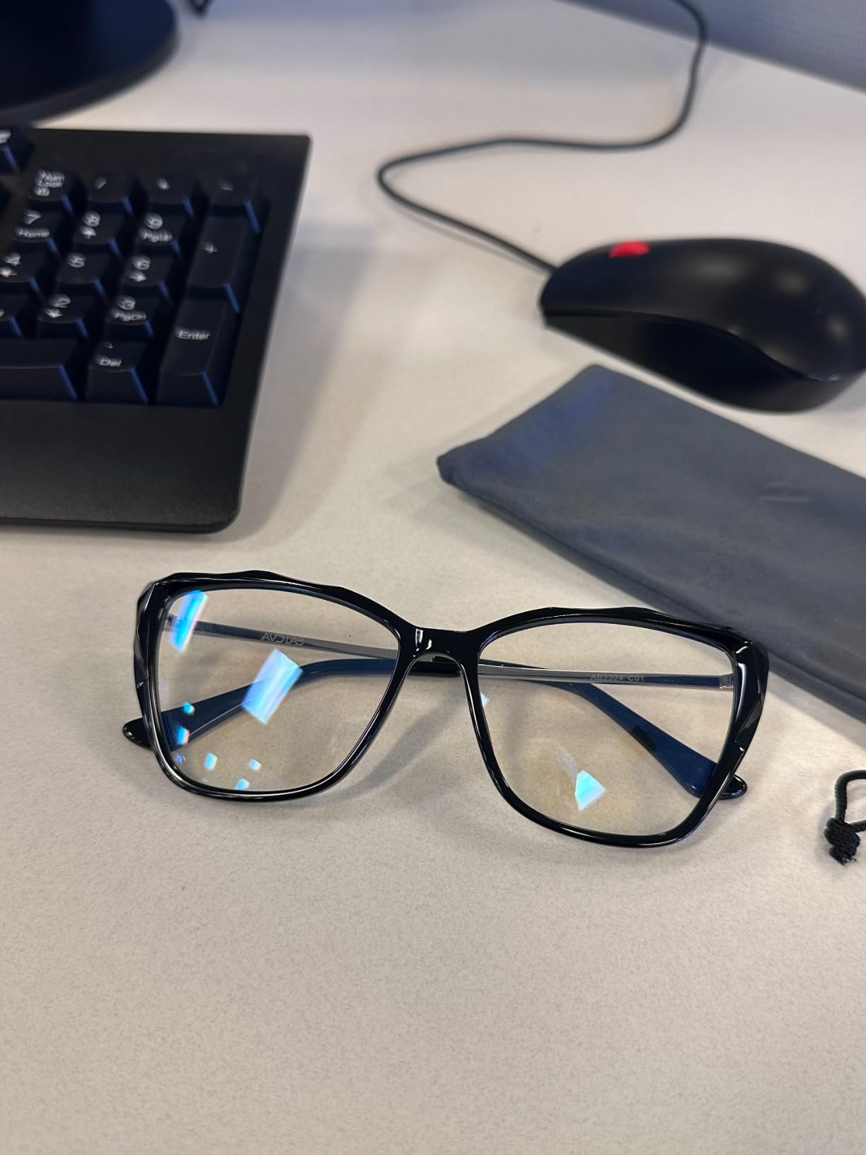 Indoor Fluorescent-41 Pink Tinted Blue Light Blocking Glasses Cat Eye Migraine Light Sensitivity Computer Gaming Glasses Photophobia Fluorescent LED Glare Women AB3304 customer photo 1