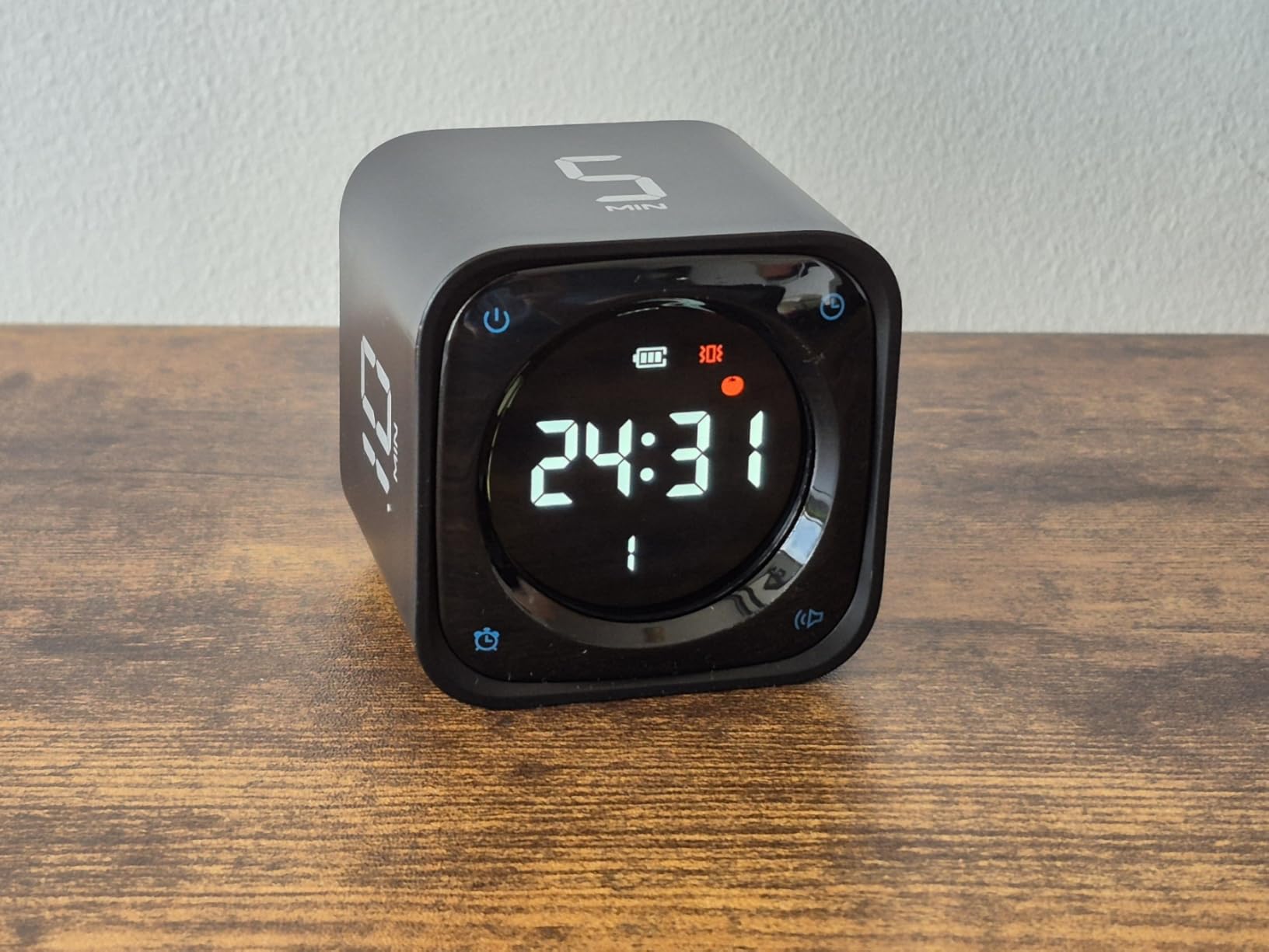 TK3 Pomodoro Timer Cube, Desk Productivity Timer with 5/10/30/60 Min Presets, Custom Countdown, Stopwatch, Clock, 3 Alarm, Silent, Vibrate & Sound Mode, for Task, ADHD, Study, Kitchen, Obsidian Black customer photo 2