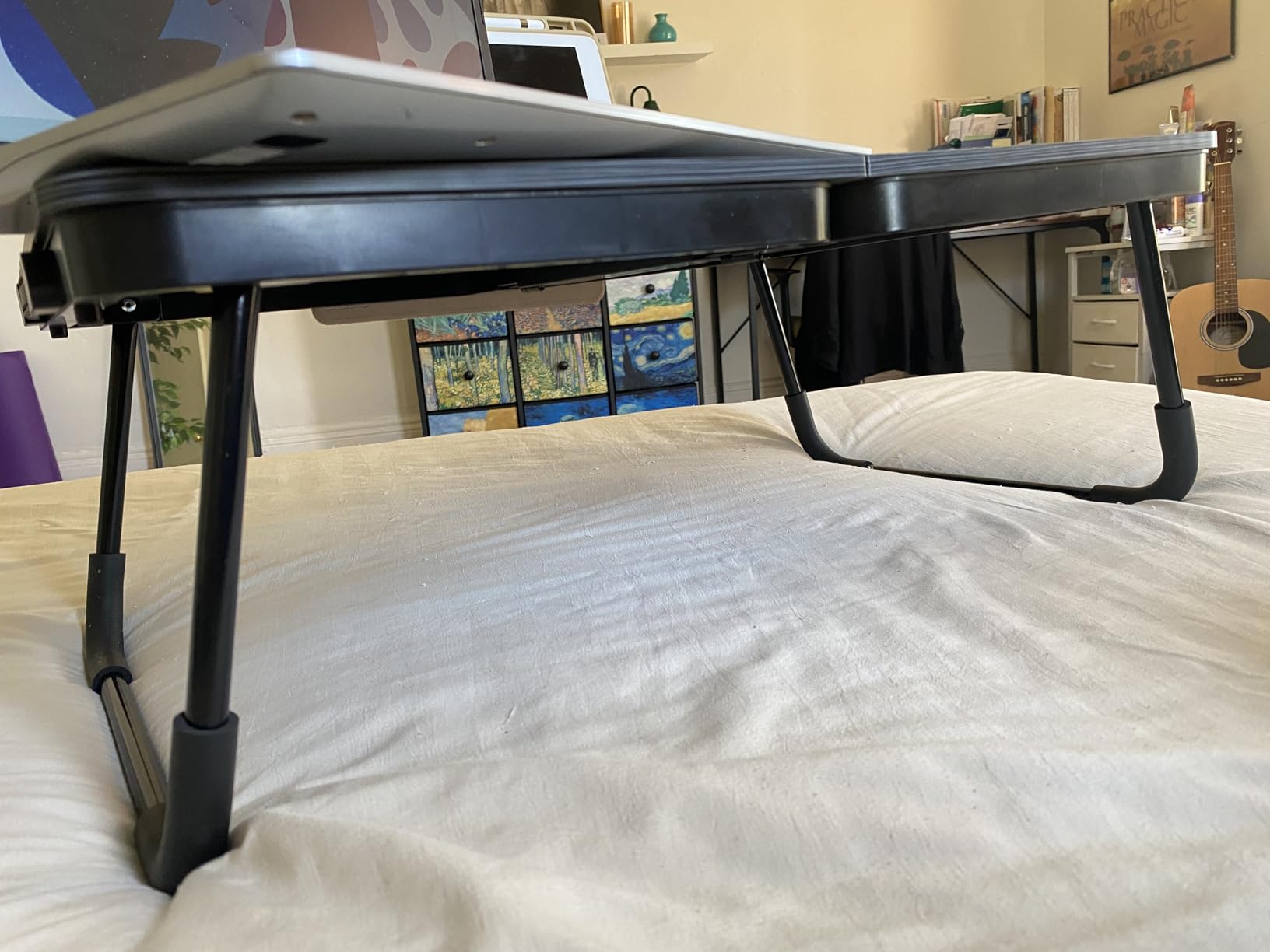 BUYIFY Foldable Laptop Bed Desk for Couch, Sofa - Large Lap Desk Tray Table with Cup Holder and Tablet Slot - Portable Notebook Stand for Eating, Writing, Studying and WFH -NEW-006 customer photo 2