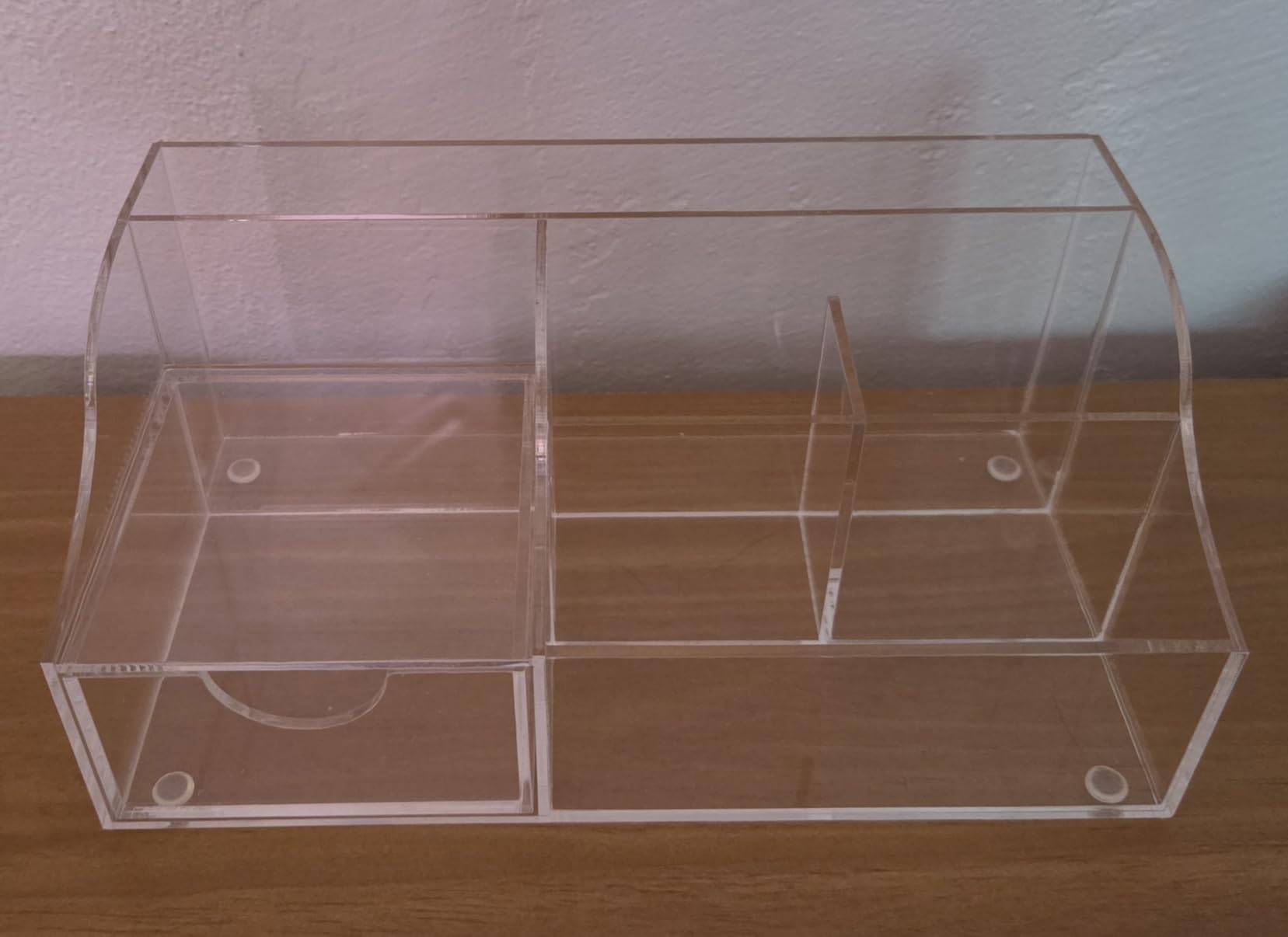 HBlife Acrylic Desk Organizer with 6 Compartments, Pen & Pencil Holder, Multifunctional Desktop Caddy for Office Supply and Organization (Clear) customer photo 1